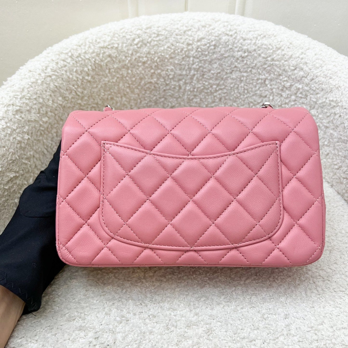 Chanel Classic Mini Rectangular Flap in Pink Lambskin and SHW
