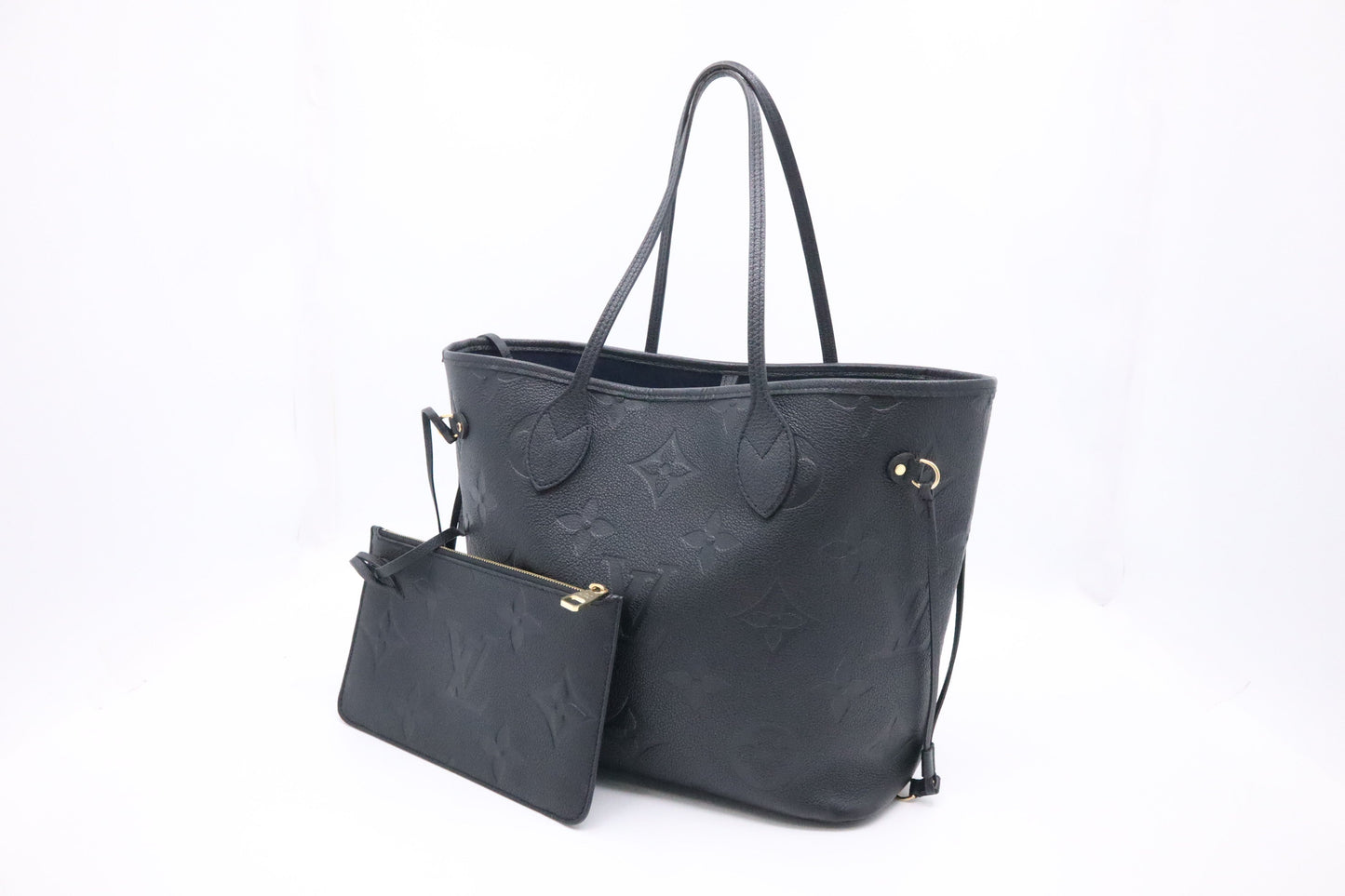 Louis Vuitton Neverfull MM Empreinte Leather Black Tote Bag