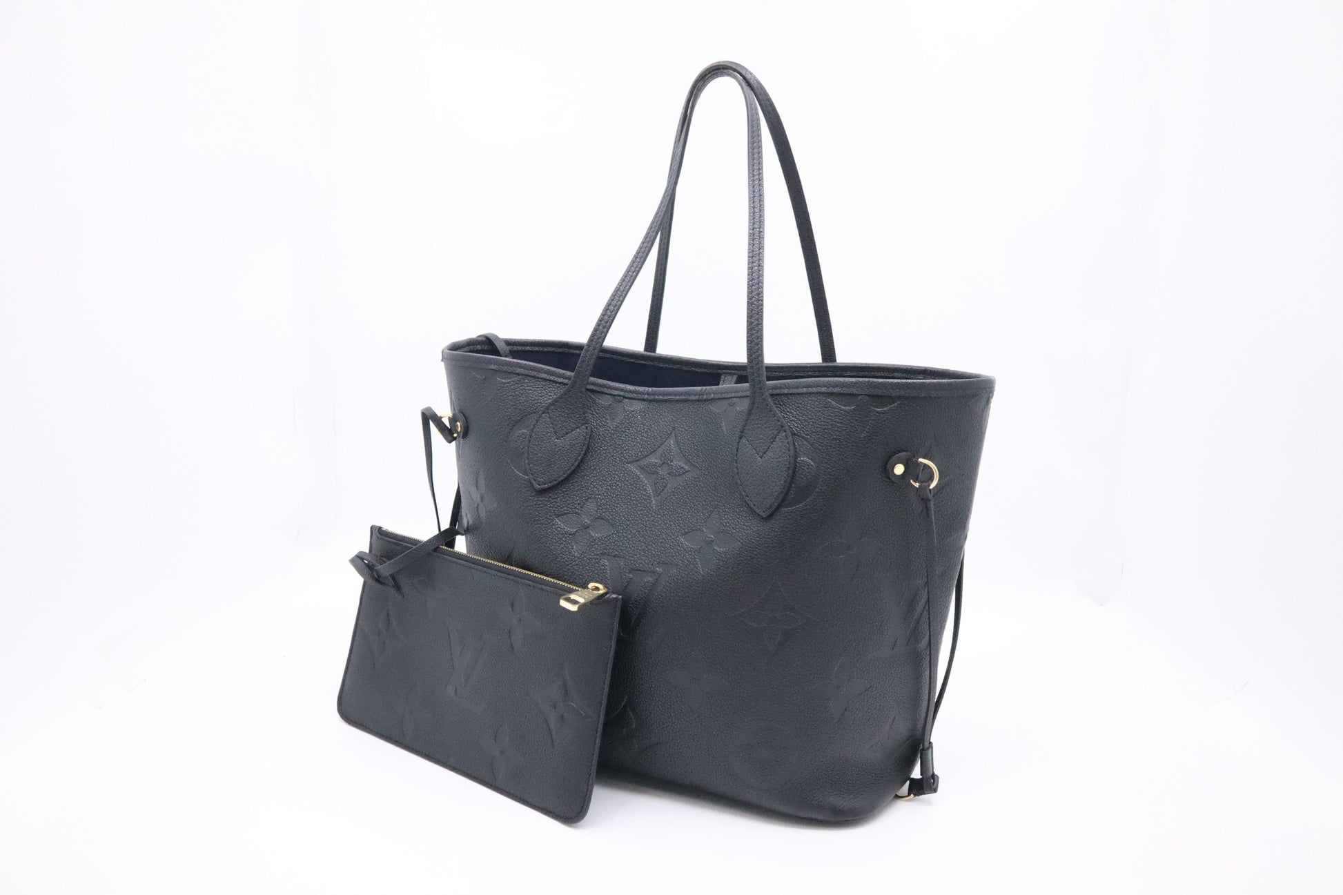 Louis Vuitton Neverfull MM Empreinte Leather Black Tote Bag