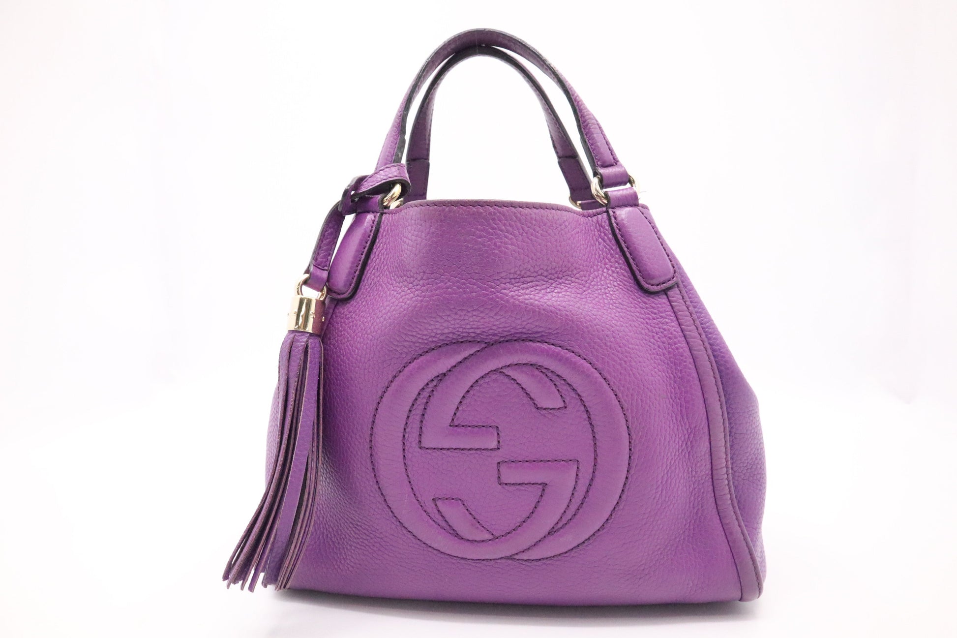 Gucci Soho Purple Leather Tote Bag