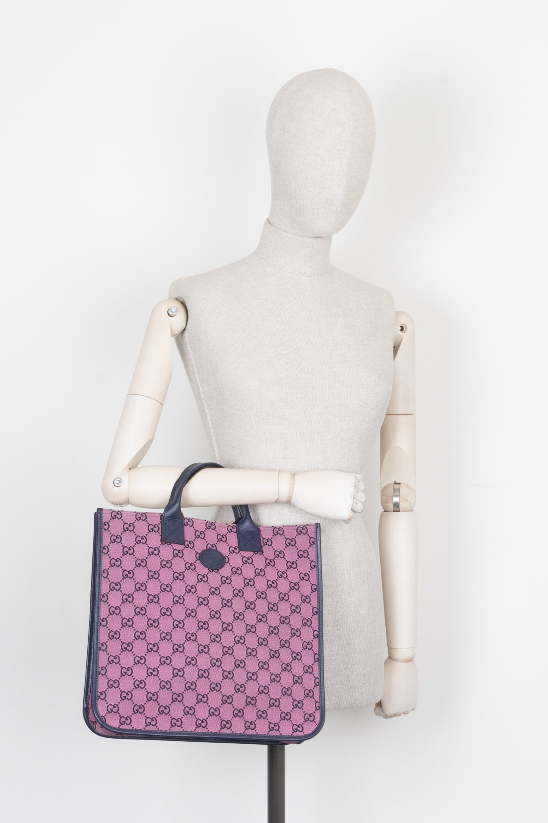 GUCCI Supreme Tote Small Pink Blue