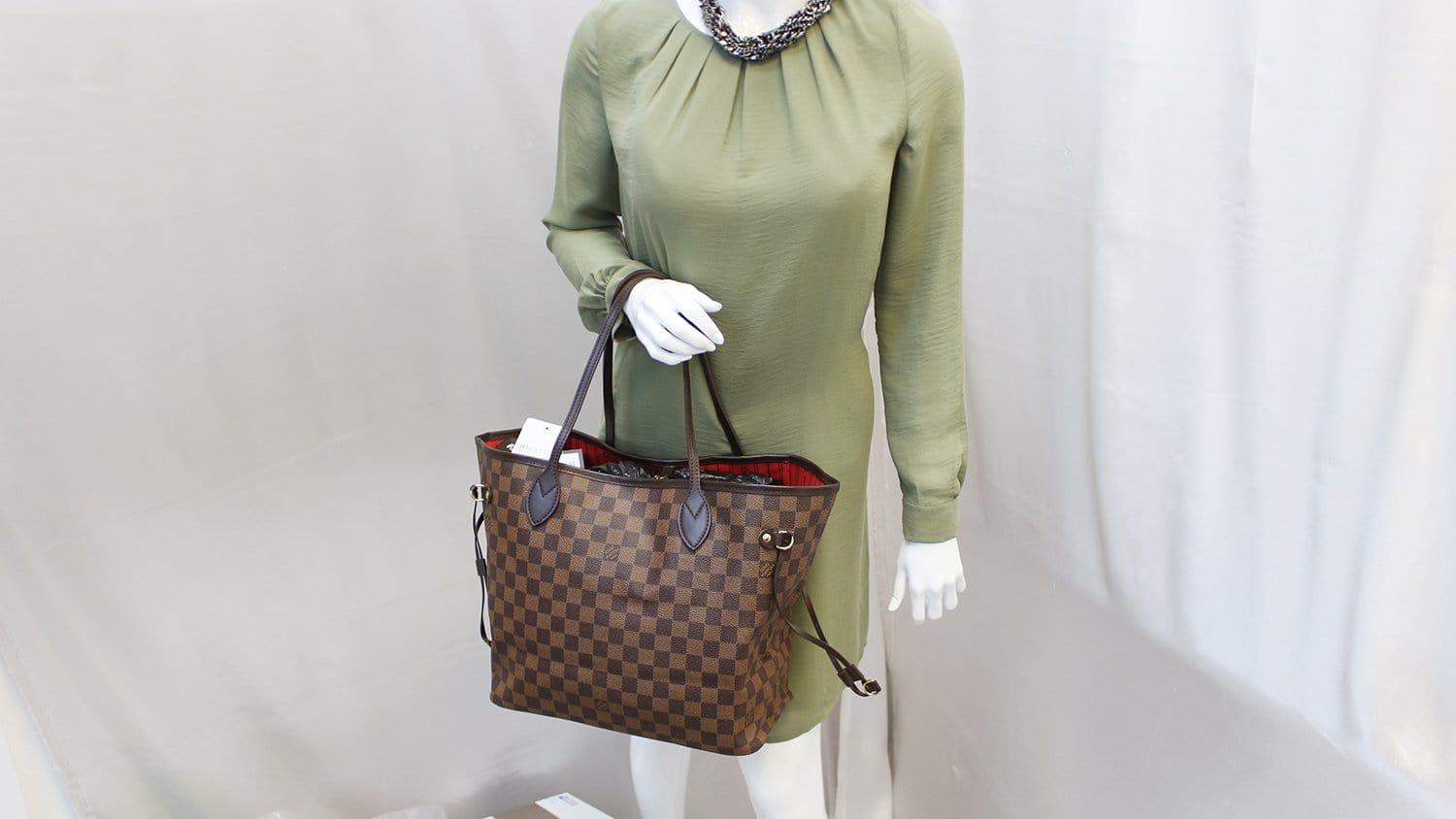 Louis Damier Ebene Neverfull Mm Tote Bag Shoulder Bag