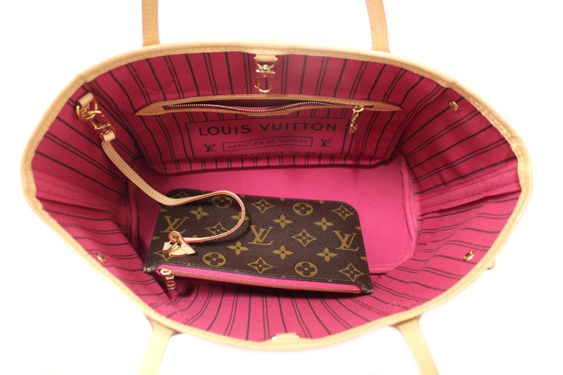 Louis Vuitton Classic Monogram Neverfull PM Tote Shoulder Bag