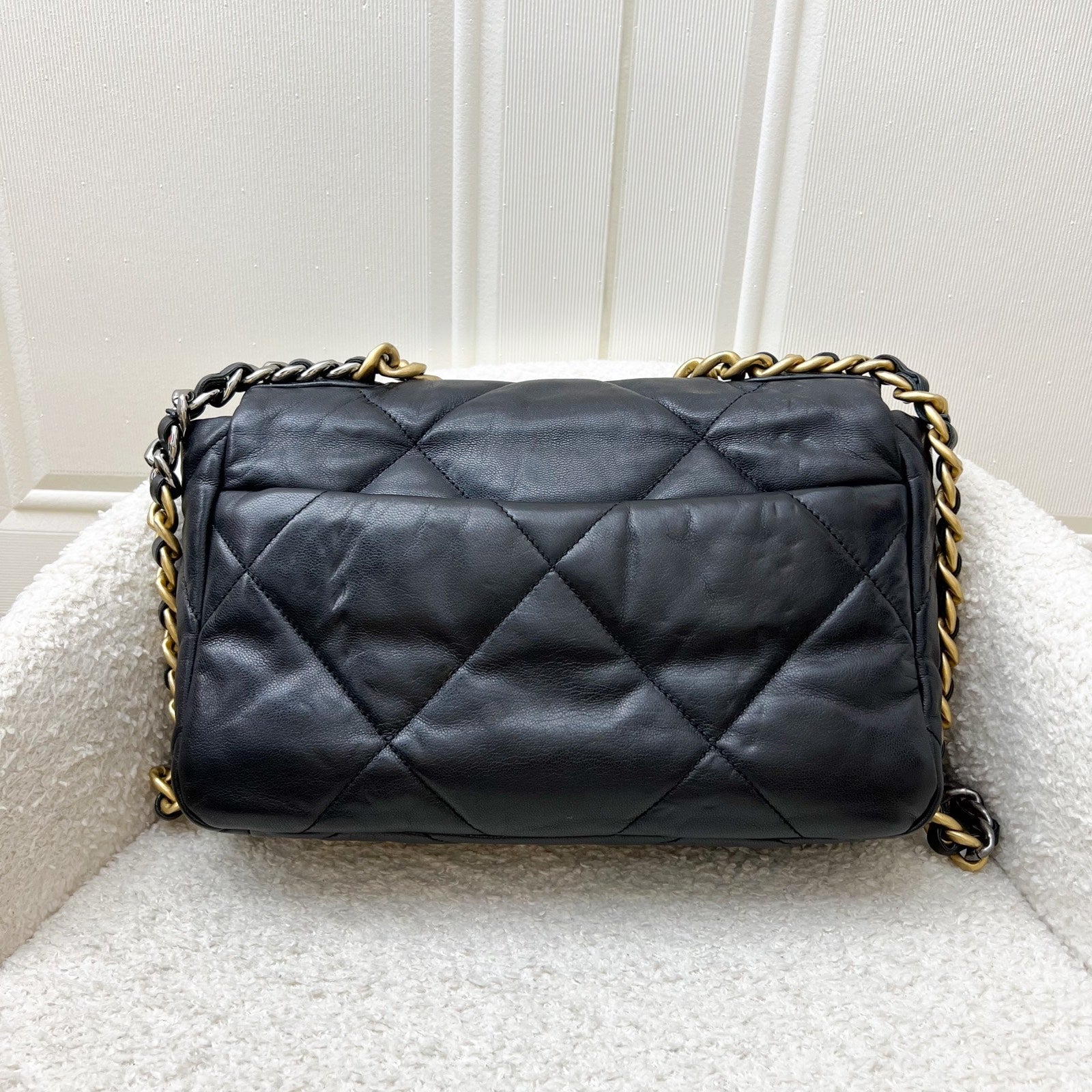 Chanel 19 Small Flap in Black Goatskin and 3 Tone Hw ( ) Handbag