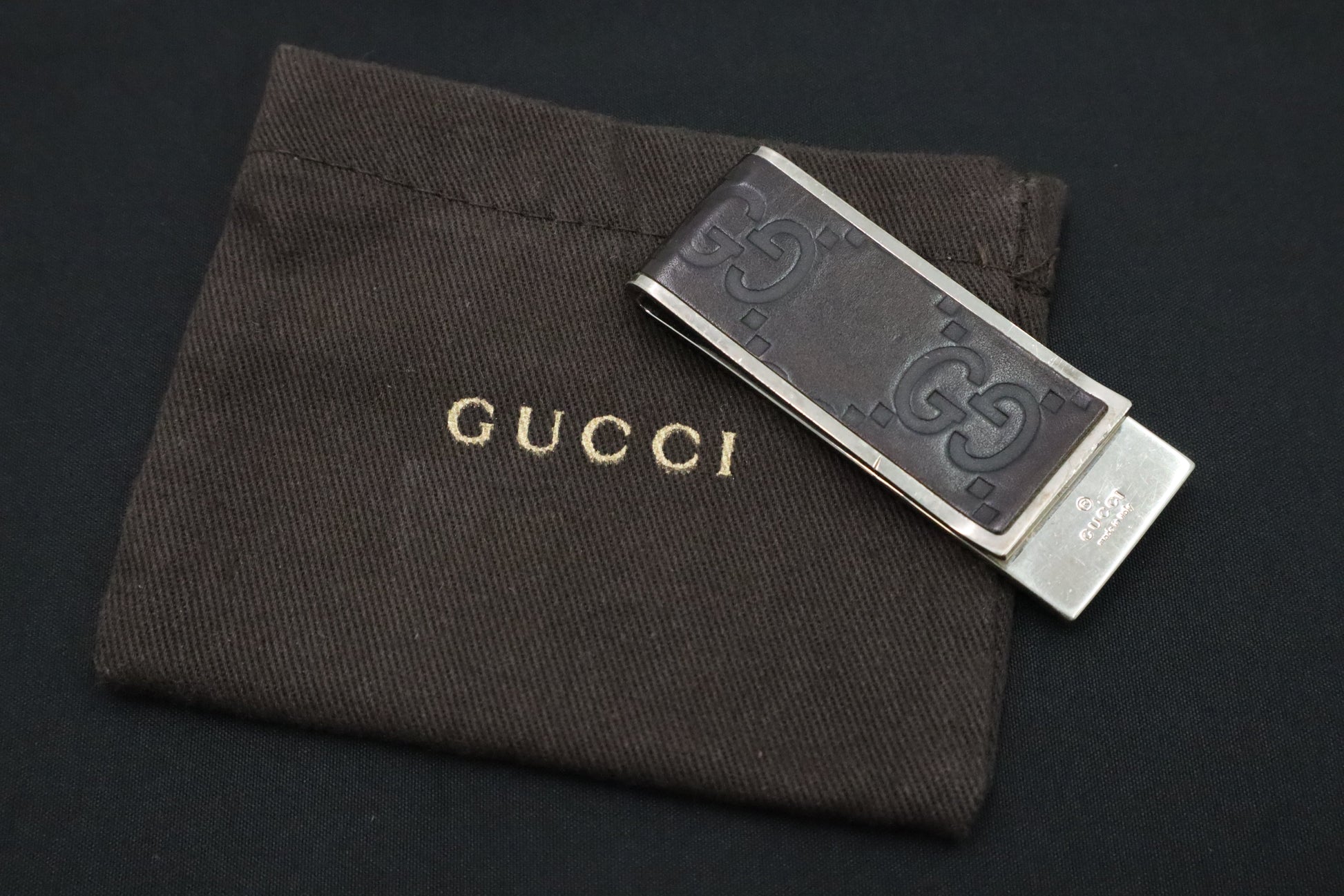 Gucci Money Clip Guccissima Leather Brown Handbag