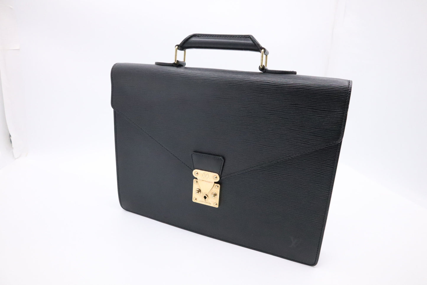 Louis Vuitton Serviette Conseiller Black Leather Epi Handbag
