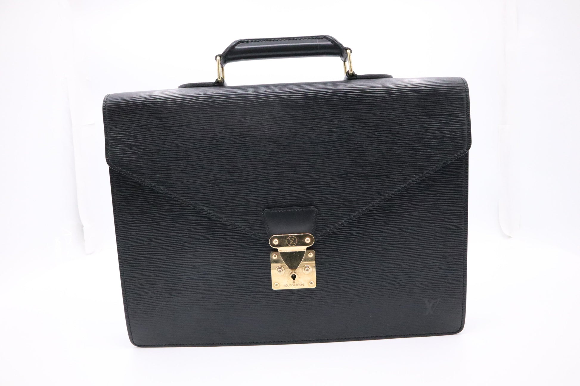 Louis Vuitton Serviette Conseiller Black Leather Epi Handbag