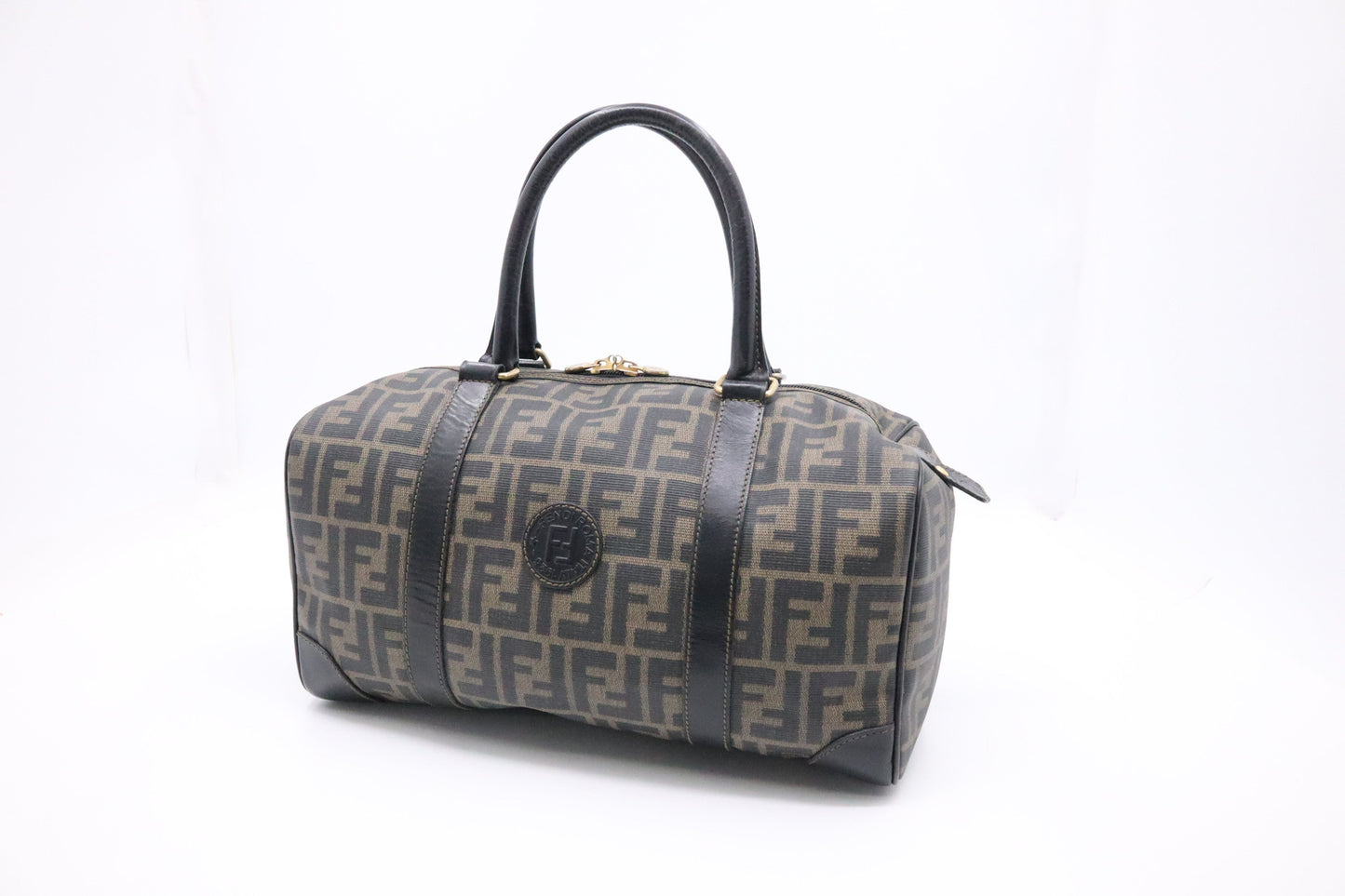 Fendi Boston Bag In Zucca Coated Canvas Travel Bag