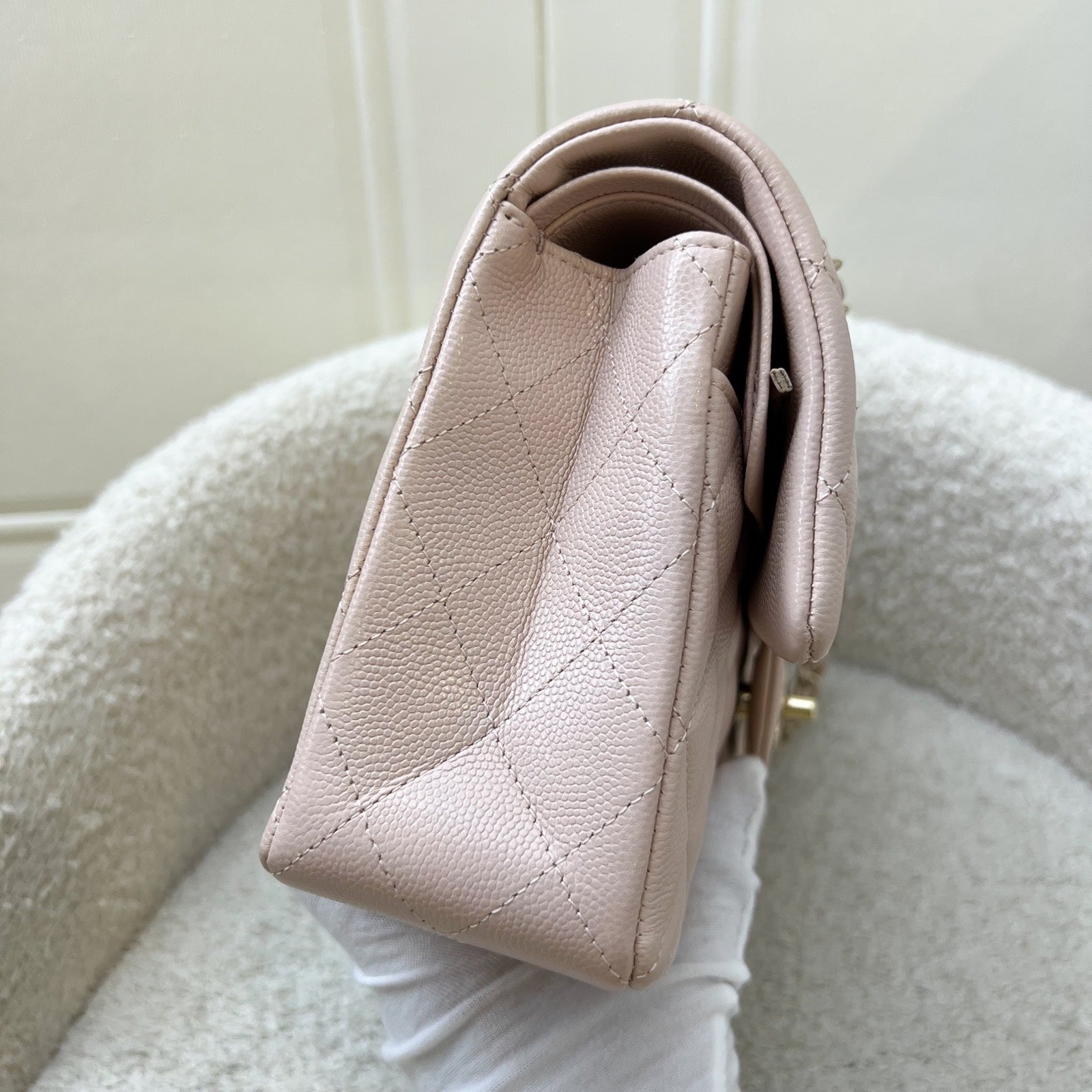 Chanel Small Classic Flap Cf in 21C Rose Clair Light Pink Caviar and Lghw Handbag