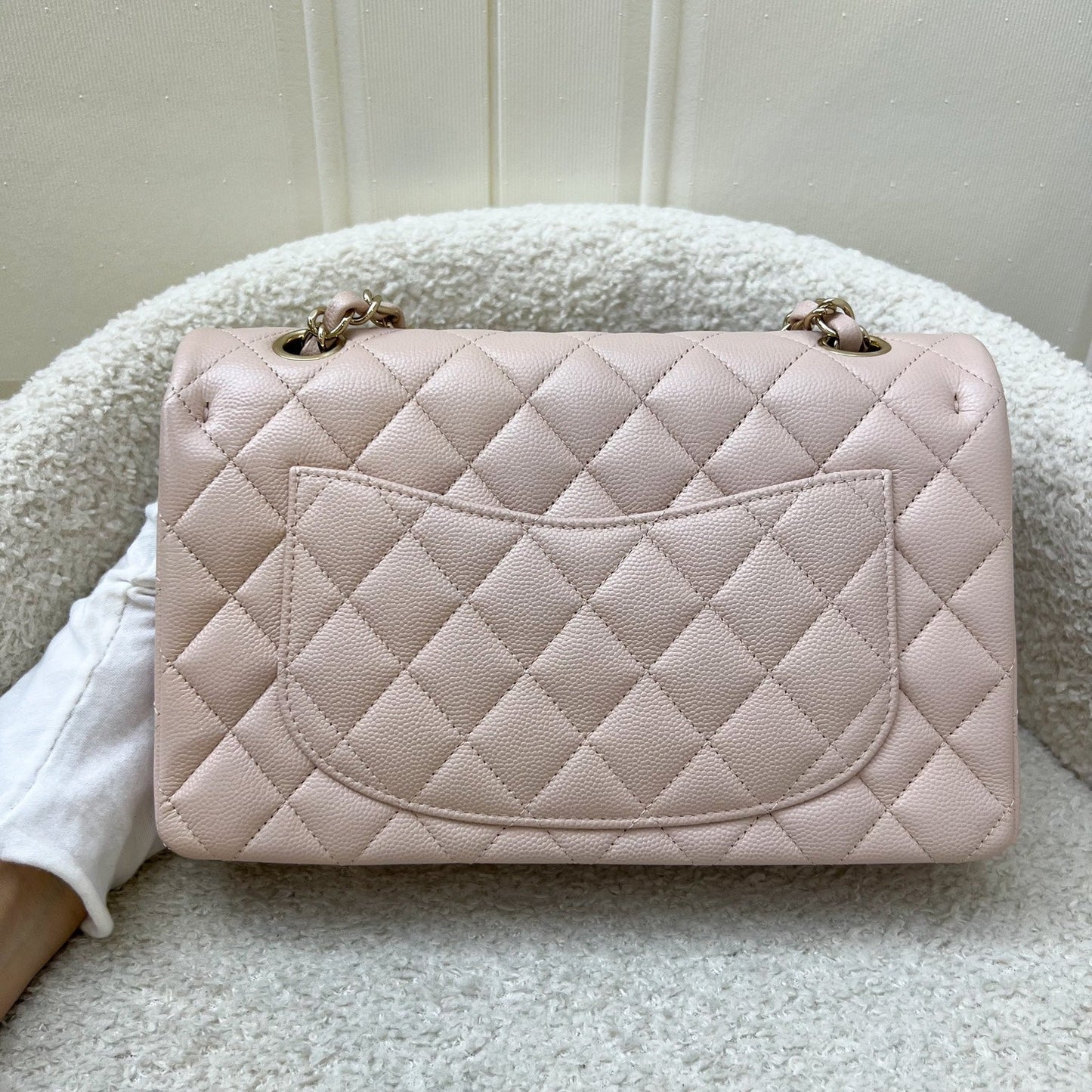 Chanel Small Classic Flap Cf in 21C Rose Clair Light Pink Caviar and Lghw Handbag