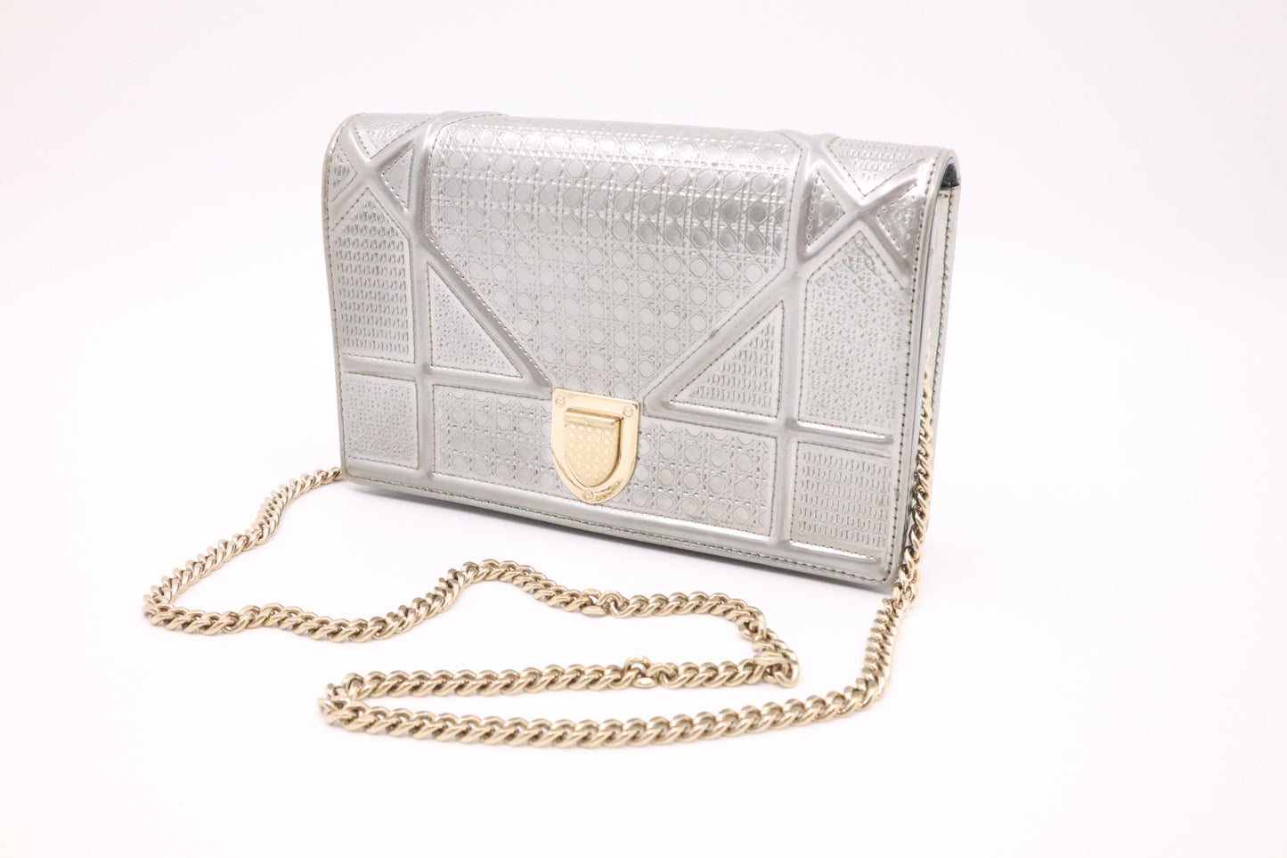 Dior ama Clutch On In Handbag Leather Silver Clutch Bag