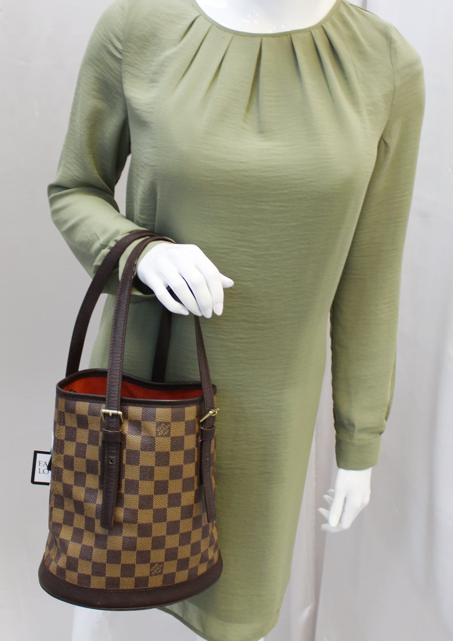 Louis Damier Ebene Marais Shoulder Bag Bucket