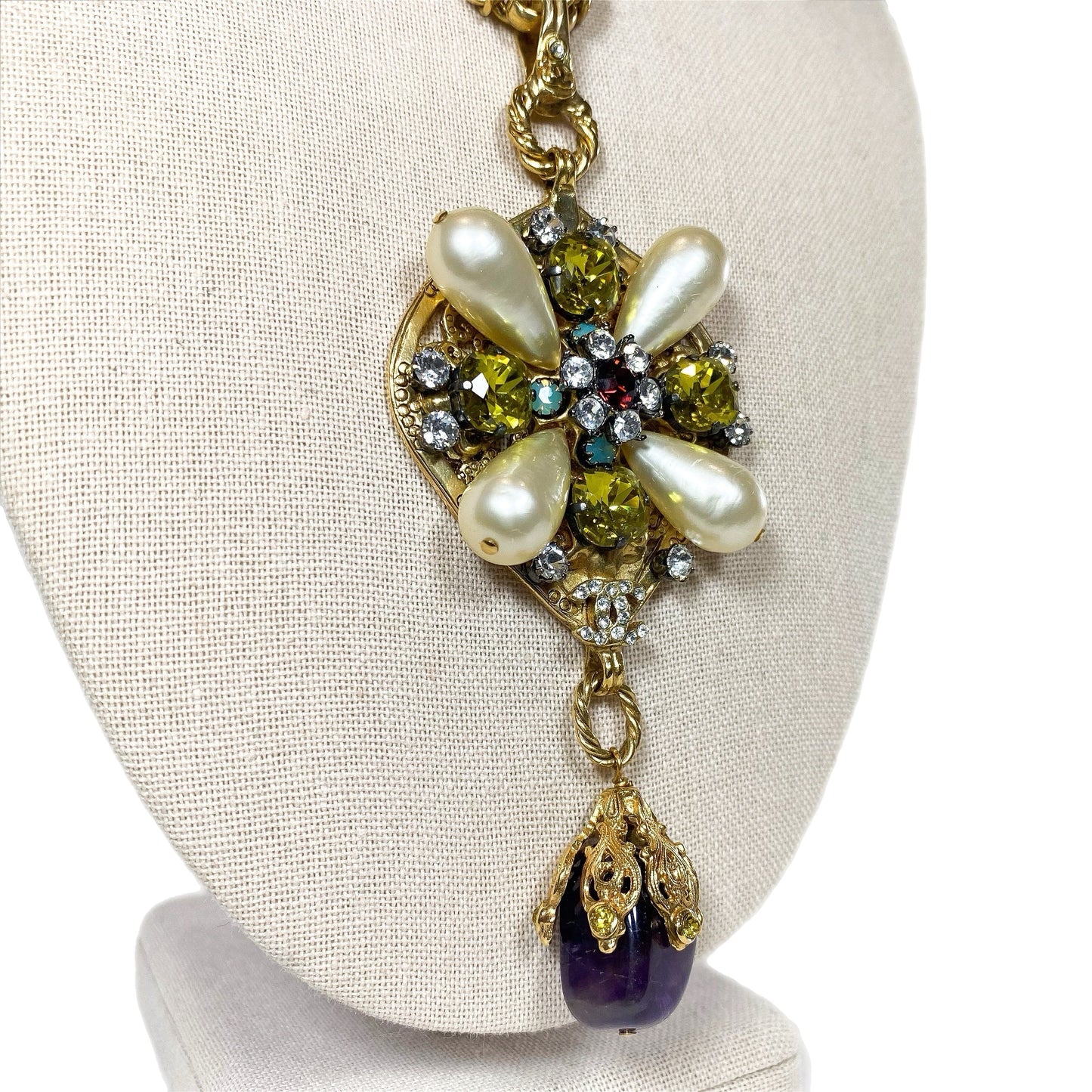 Chanel   Gold Amethyst Necklace