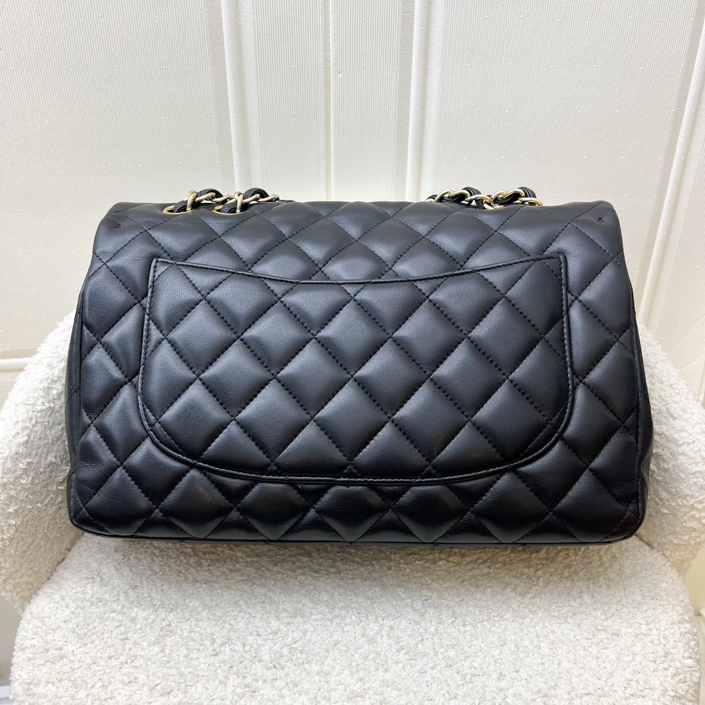 Chanel Jumbo Classic Flap Sf in Black Lambskin and Ghw Handbag