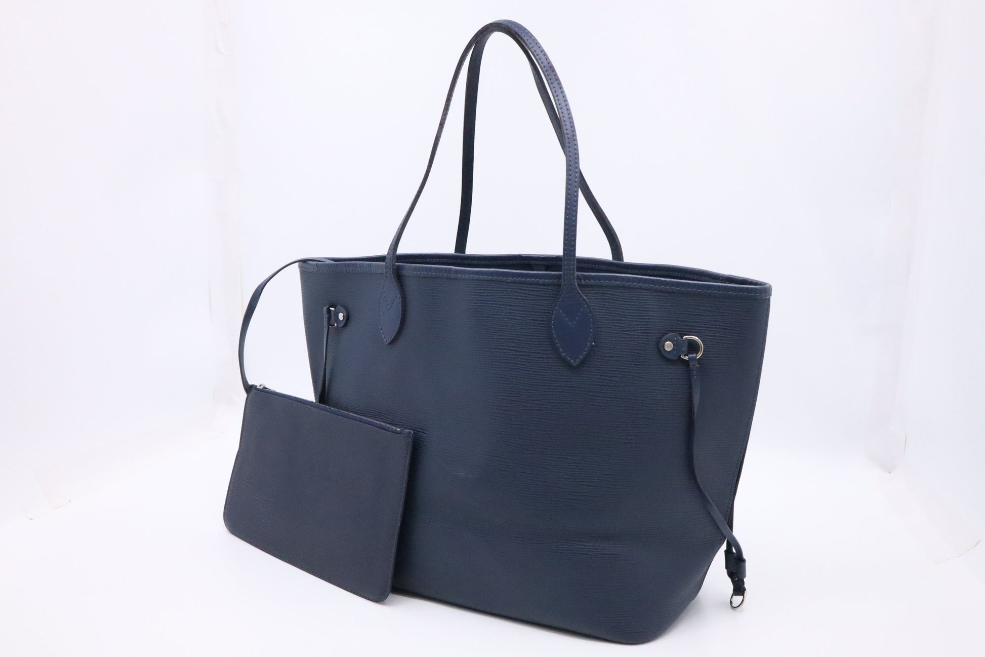 Louis Vuitton Neverfull MM Navy Epi Leather Blue Tote Bag