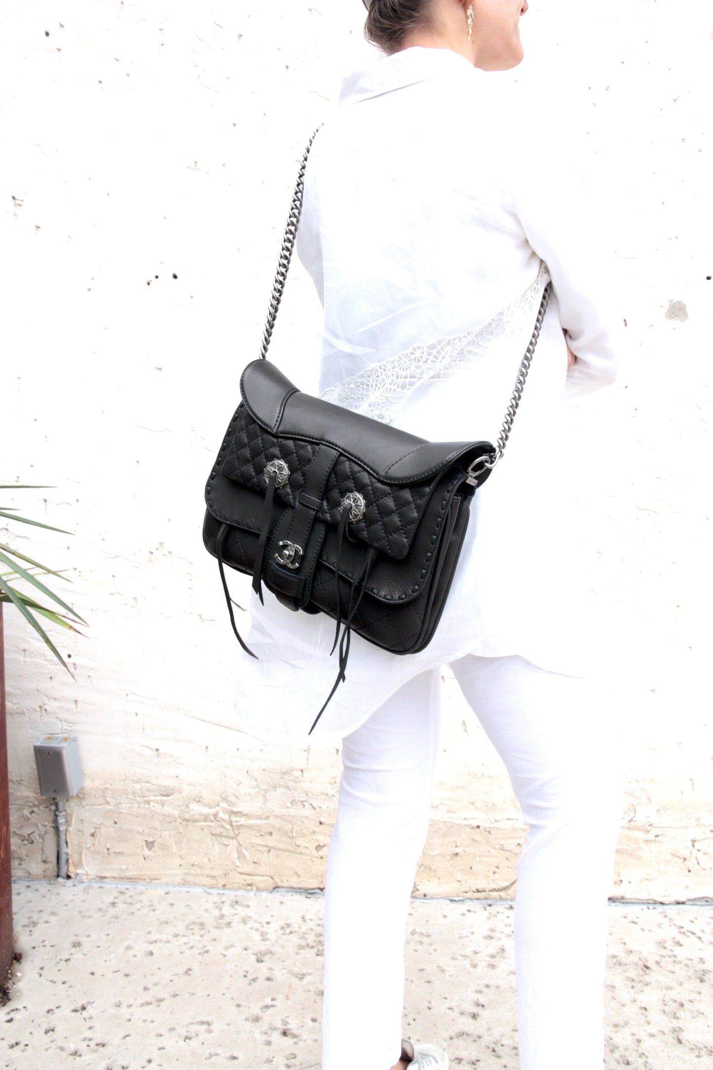 Chanel Black Paris Dallas Fringe Saddle Messenger Bag
