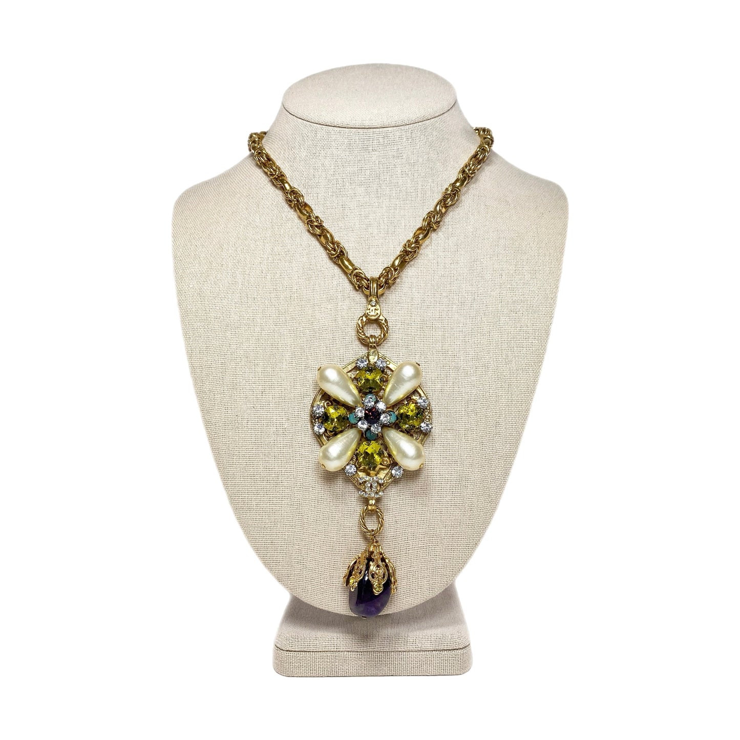 Chanel   Gold Amethyst Necklace