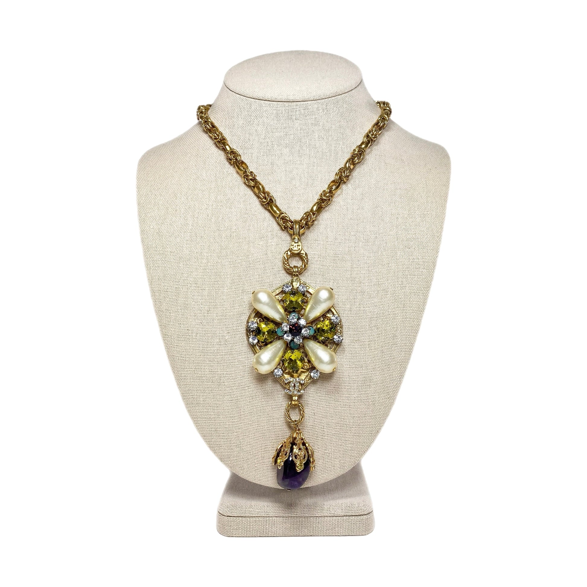 Chanel   Gold Amethyst Necklace