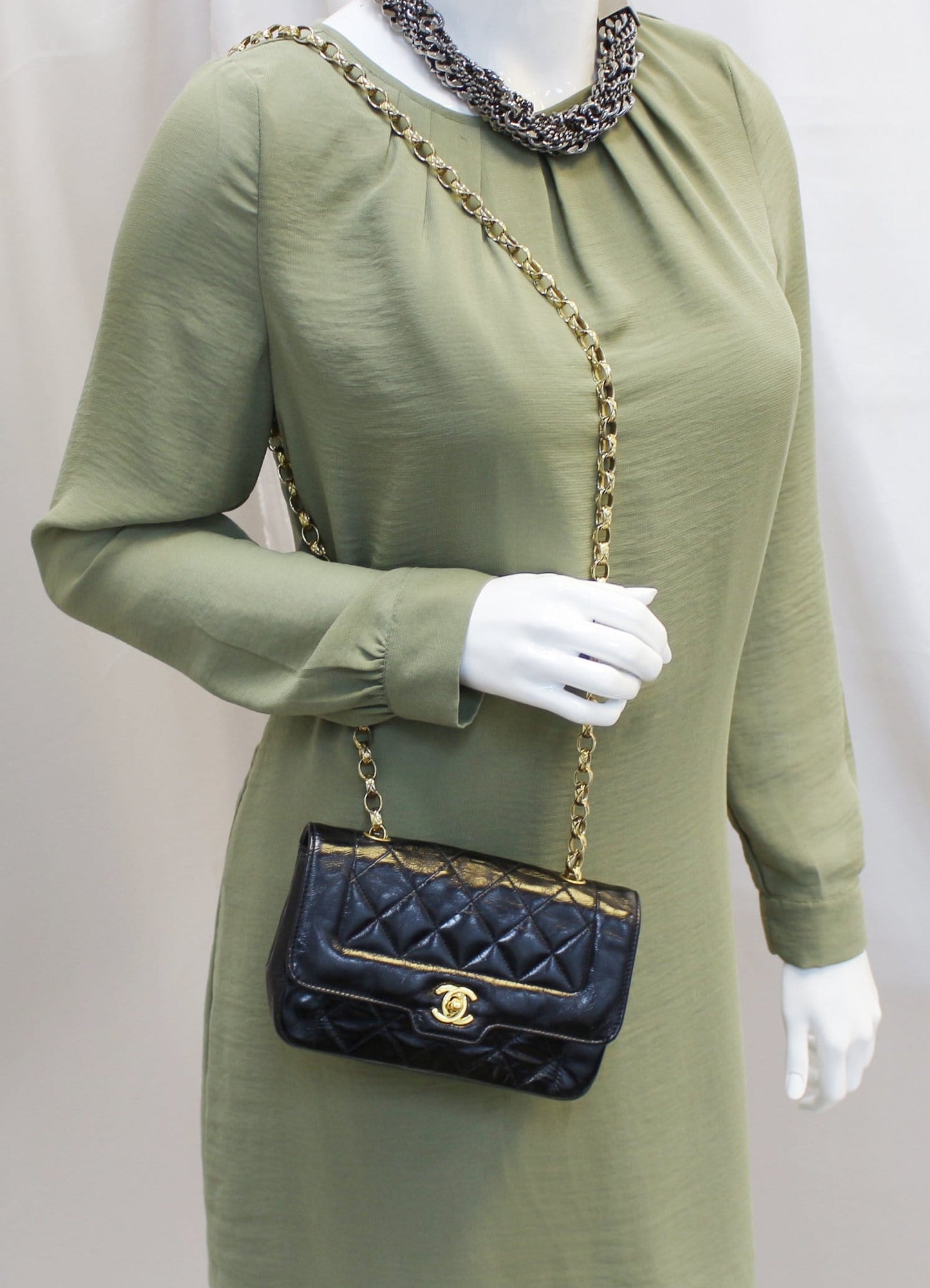 Chanel Diana Flap Hardware Gold Travel Bag
