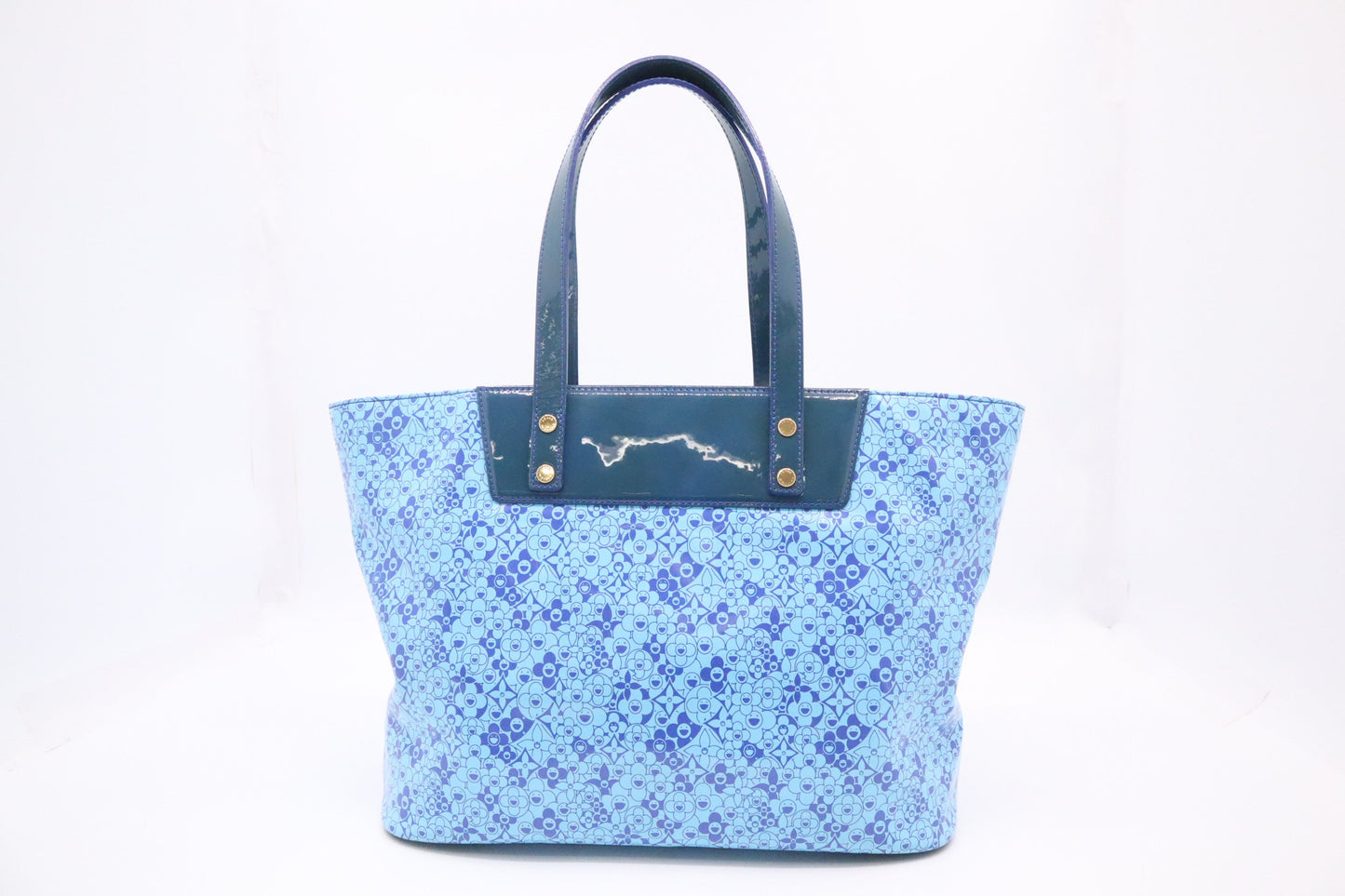 Louis Vuitton Cosmic Blossom Vinyl Canvas Blue Tote Bag