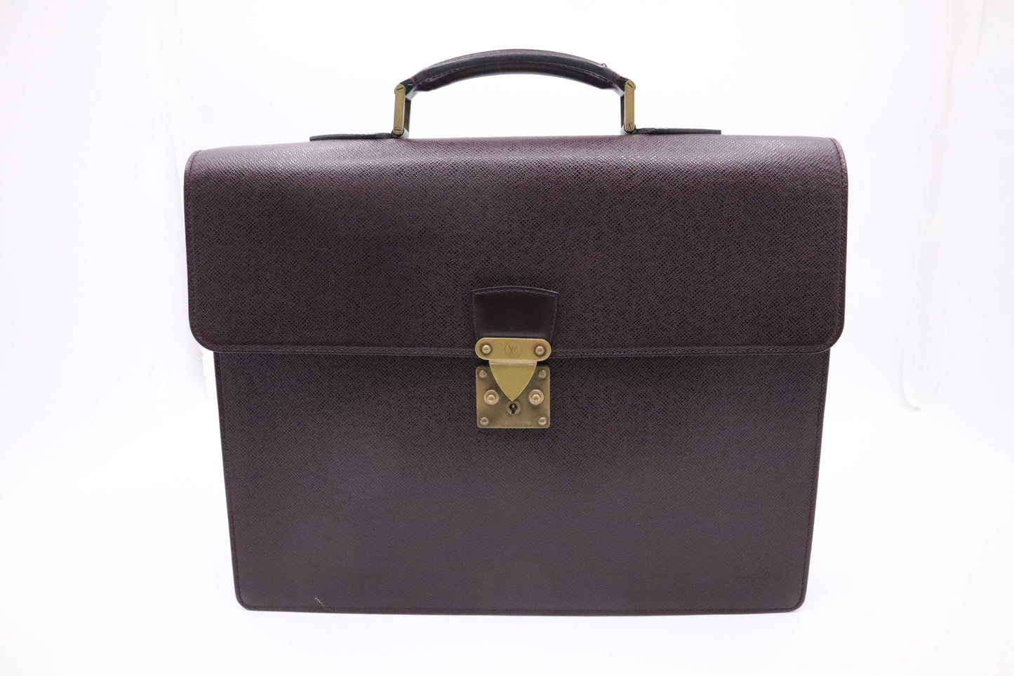 Louis Vuitton Serviette Moskova Purple Taiga Leather Handbag