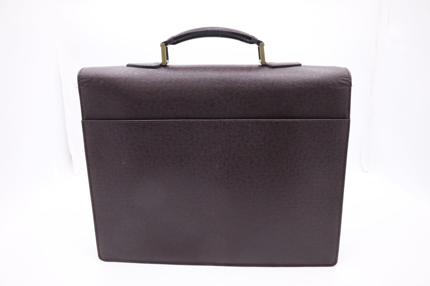Louis Vuitton Serviette Moskova Purple Taiga Leather Handbag