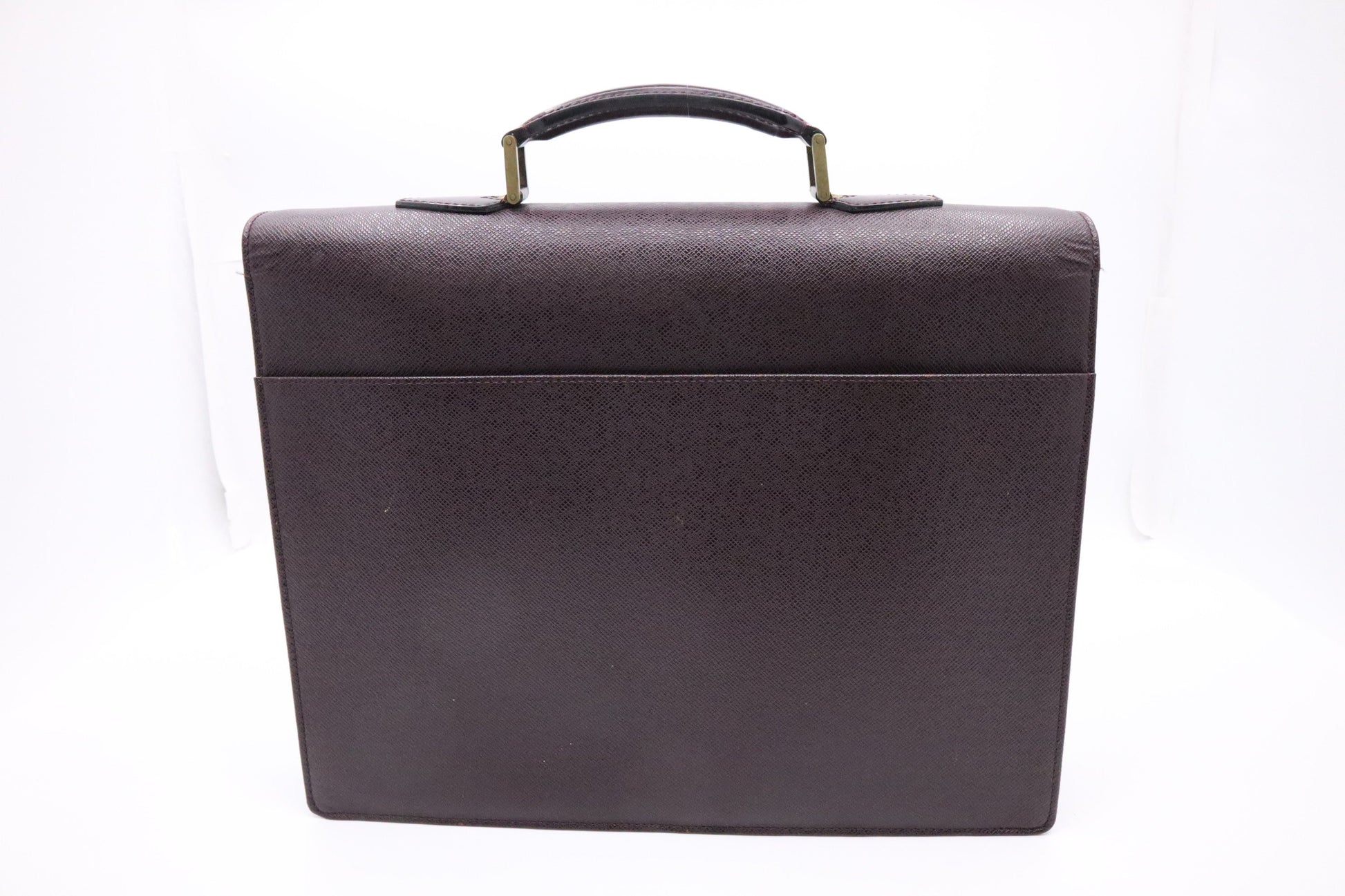 Louis Vuitton Serviette Moskova Purple Taiga Leather Handbag