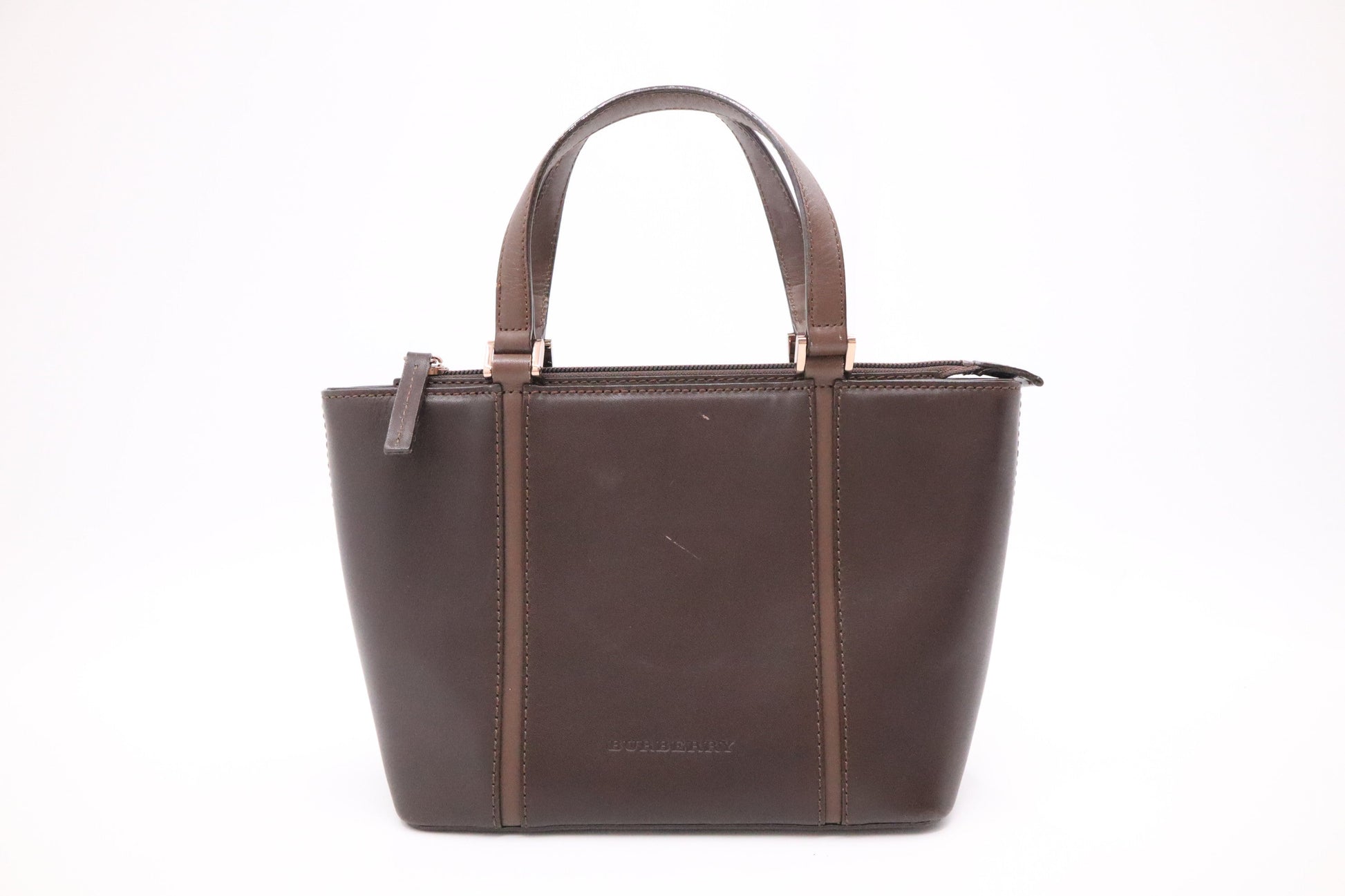 Burberry Handbag In Leather Brown Travel Bag Brown Leather 1