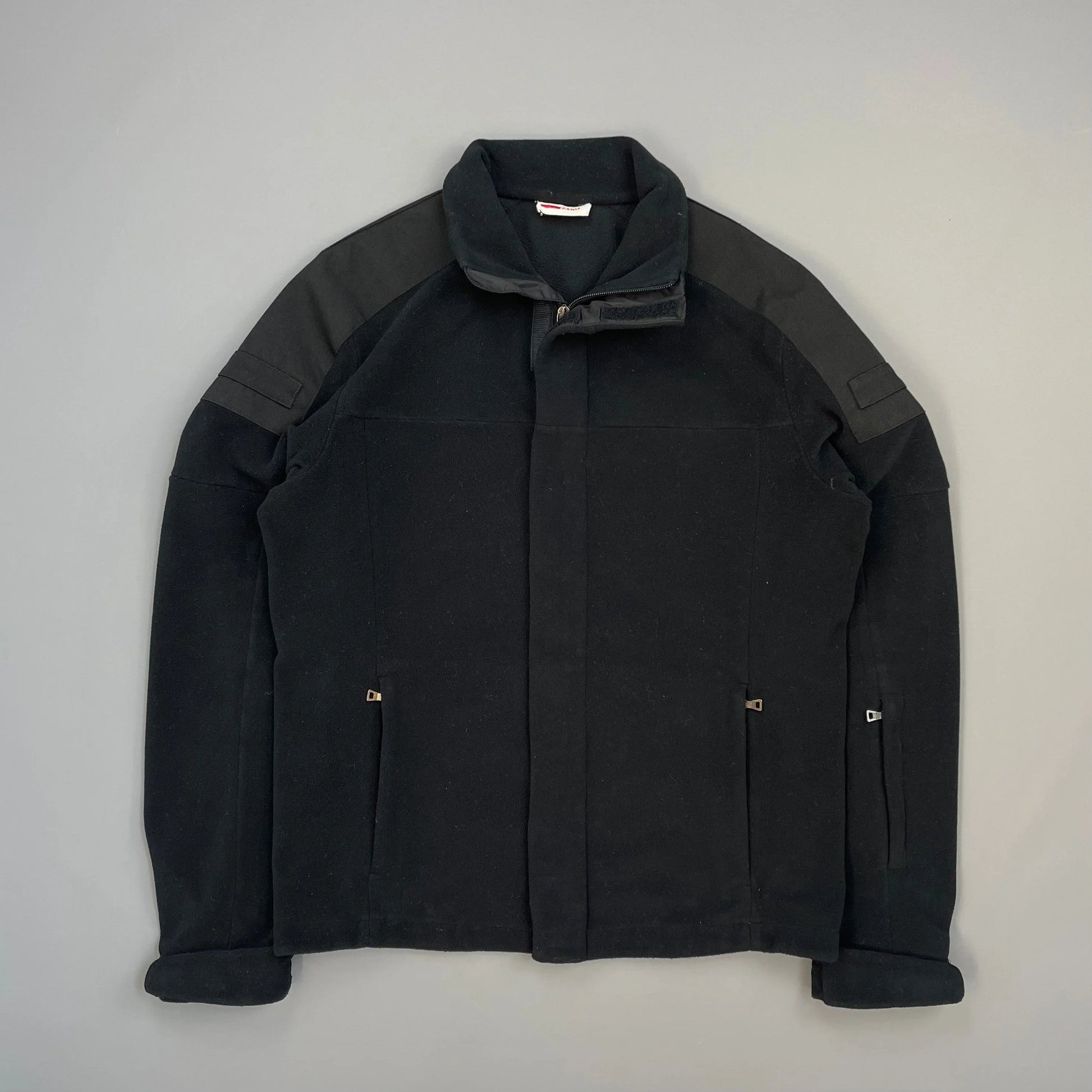 Prada Handbag Sport Panelled Technical -Through Fleece Jacket Black Zip