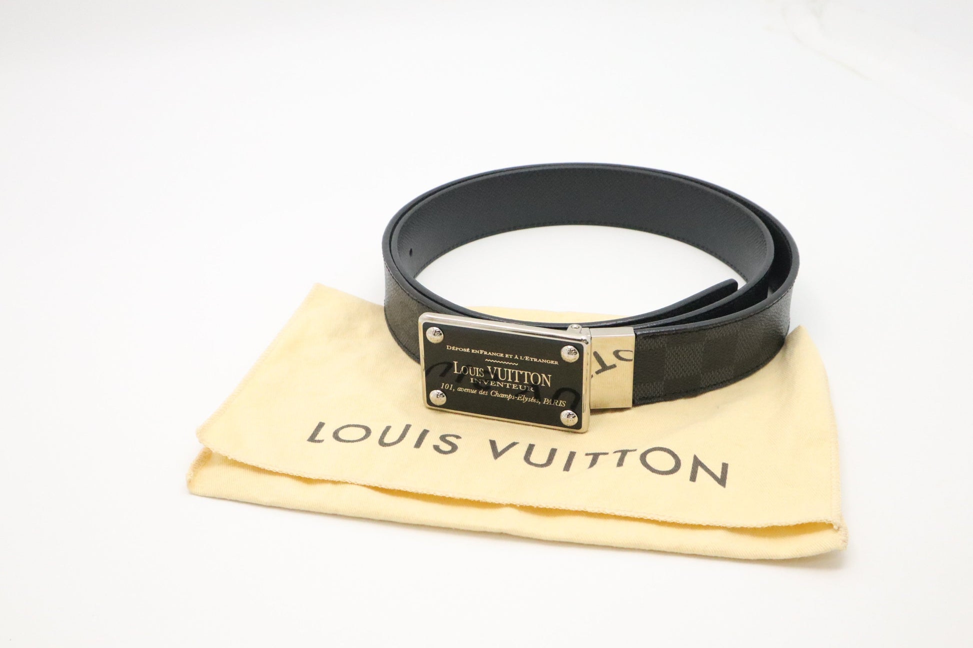 Louis Vuitton Inventeur Reversible Belt Graphite Damier Canvas