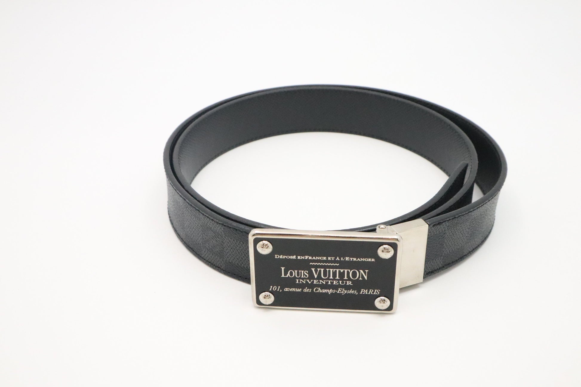 Louis Vuitton Inventeur Reversible Belt Graphite Damier Canvas