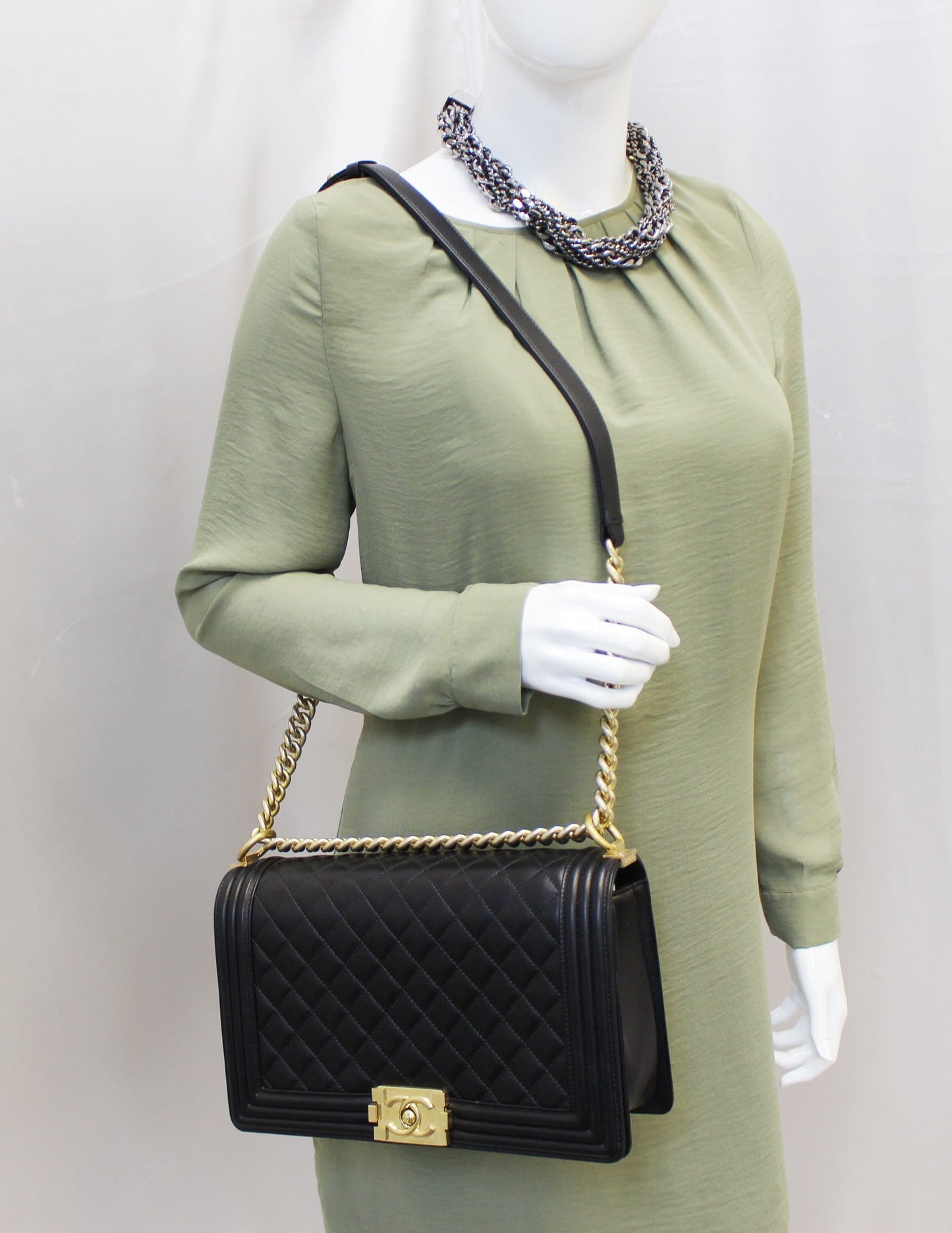 Chanel Le Boy Leather Lambskin Black Travel Bag