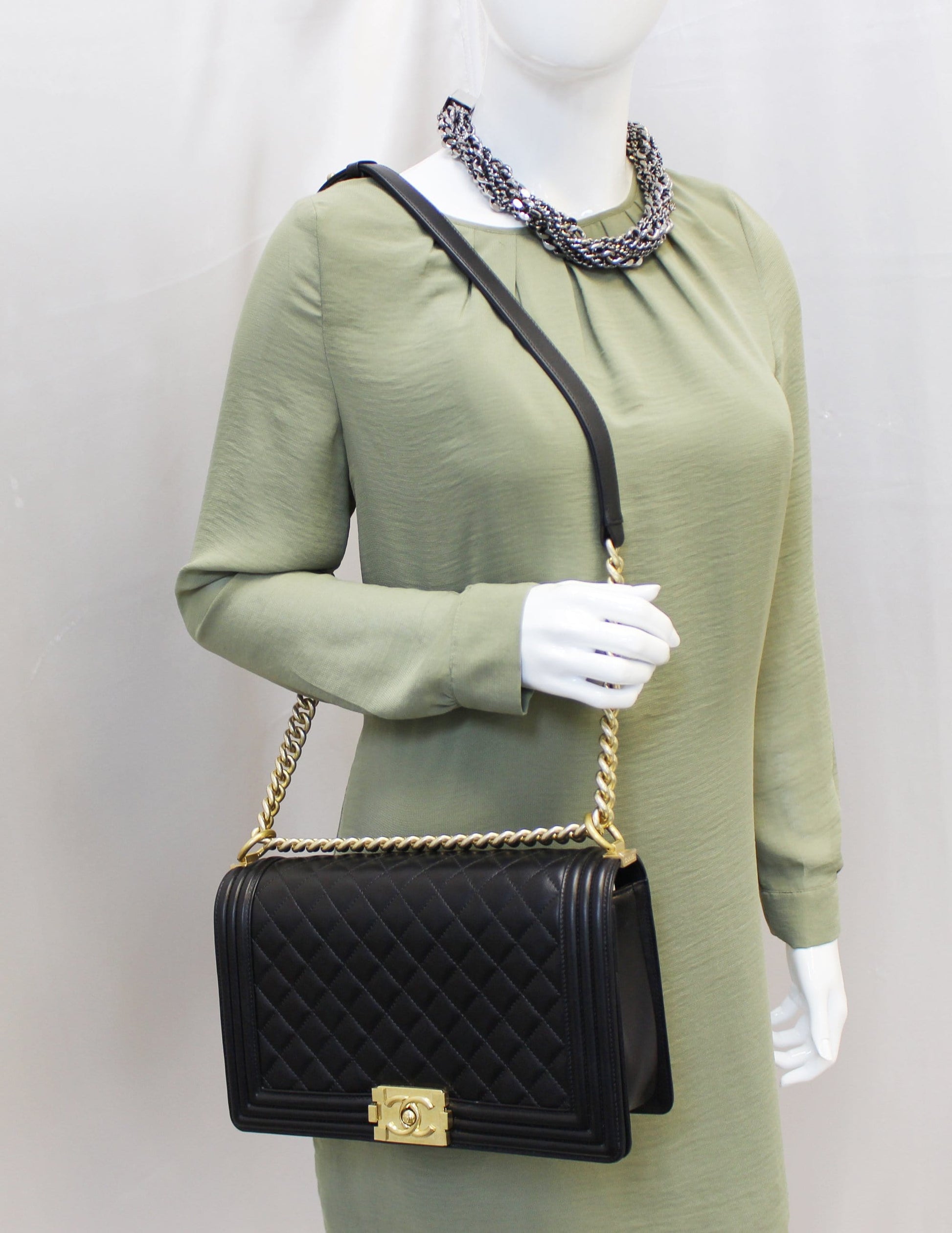 Chanel Le Boy Leather Lambskin Black Travel Bag