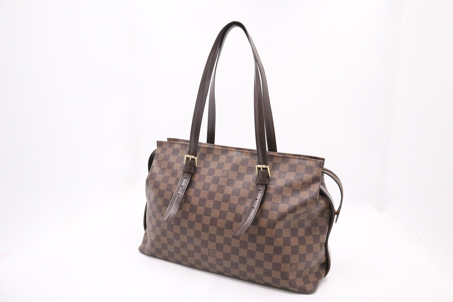 Louis Vuitton Chelsea Ebene Damier Canvas Handbag Ebene Canvas