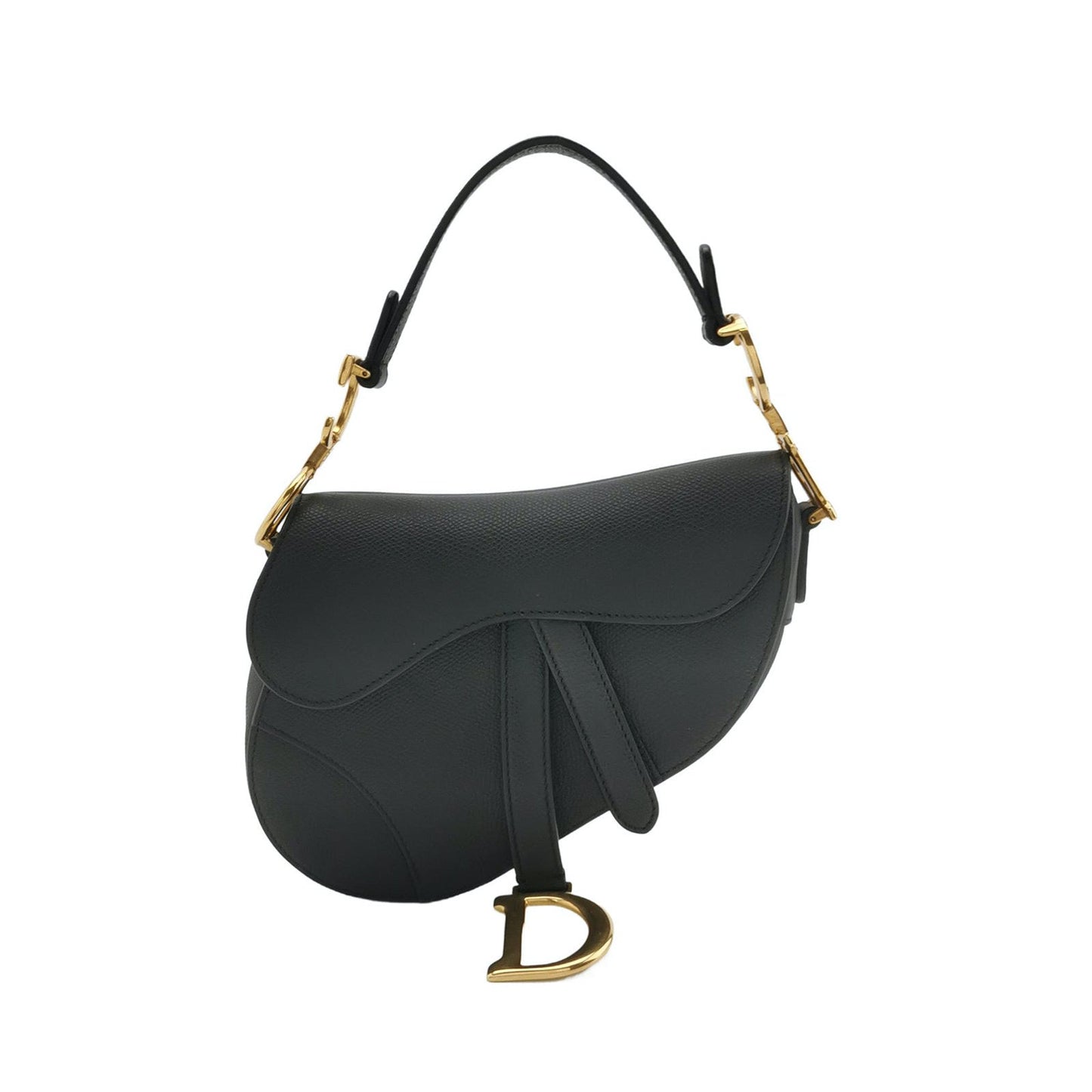 Dior Saddle Mini Grained With Hardware Handbag Leather Black Travel Bag