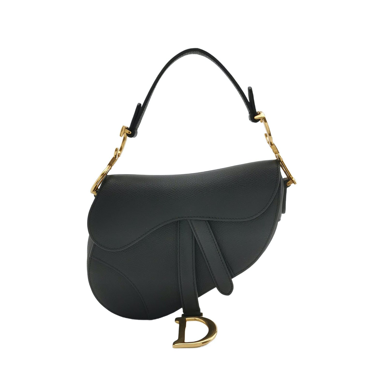 Dior Saddle Mini Grained With Hardware Handbag Leather Black Travel Bag