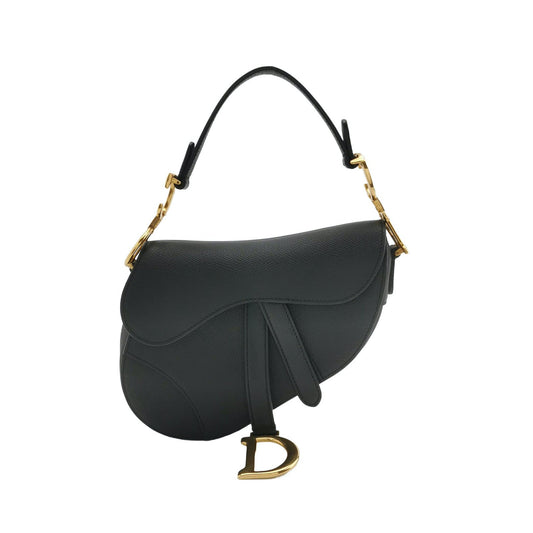 Dior Saddle Mini Grained With Hardware Handbag Leather Black Travel Bag