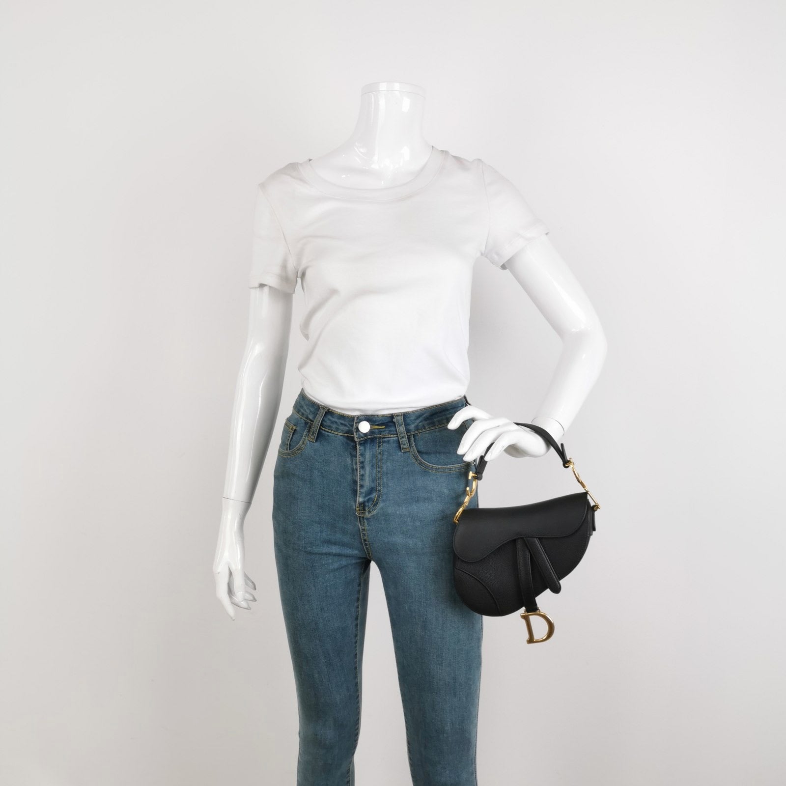 Dior Saddle Mini Grained With Hardware Handbag Leather Black Travel Bag