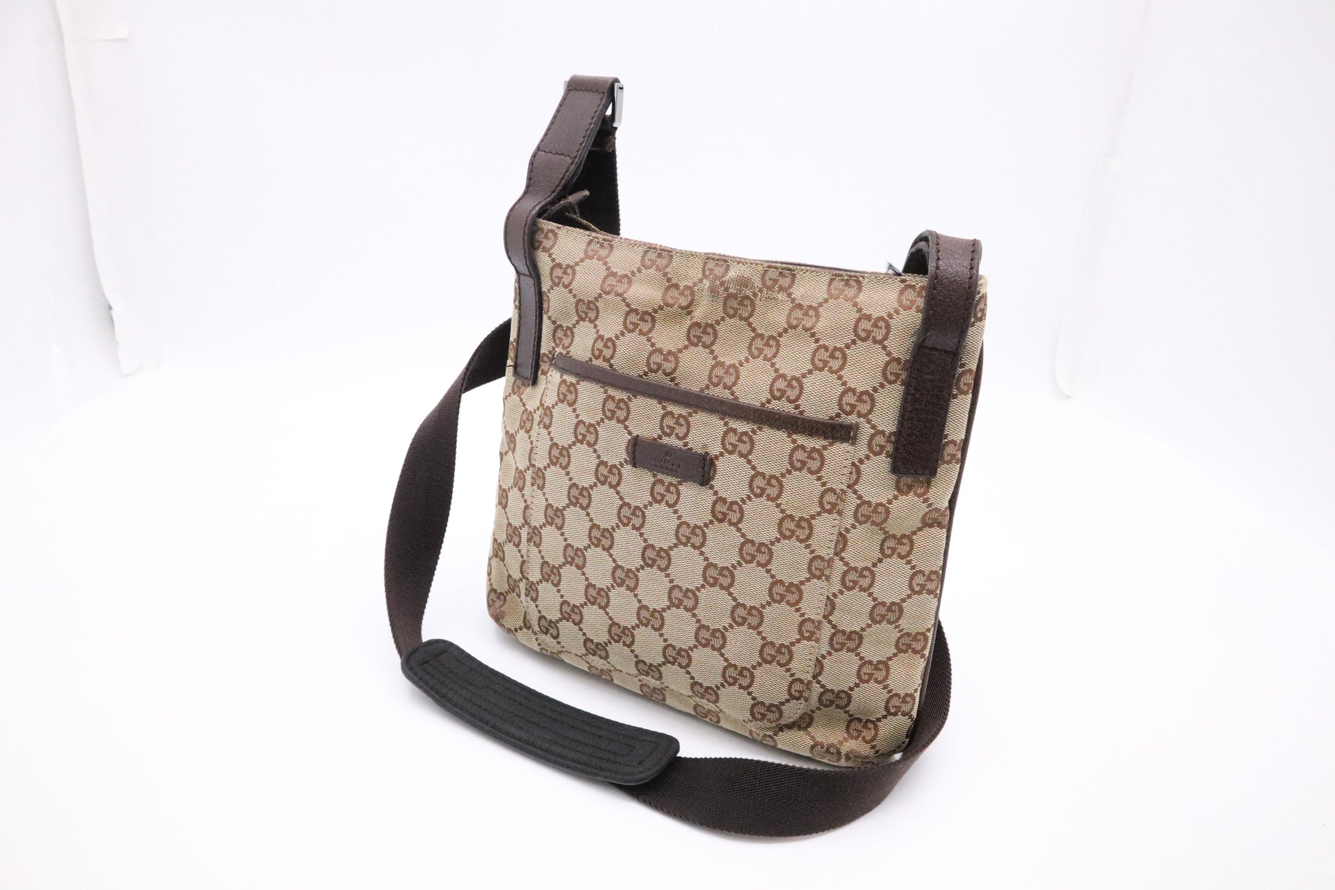Gucci GG Canvas Brown Crossbody Bag