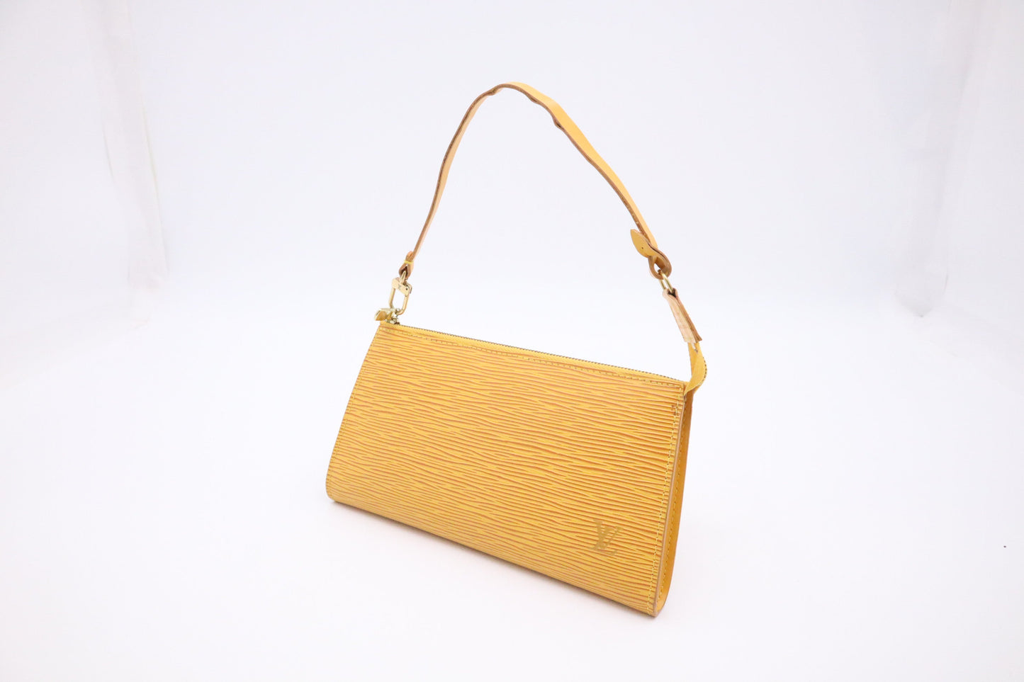 Louis Vuitton Pochette Accessoires Epi Leather Yellow Clutch Bag