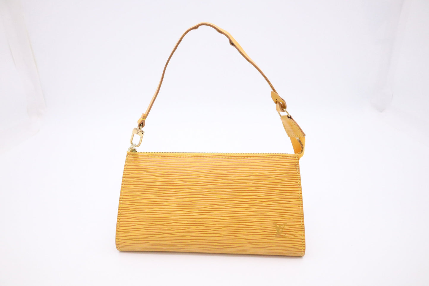 Louis Vuitton Pochette Accessoires Epi Leather Yellow Clutch Bag