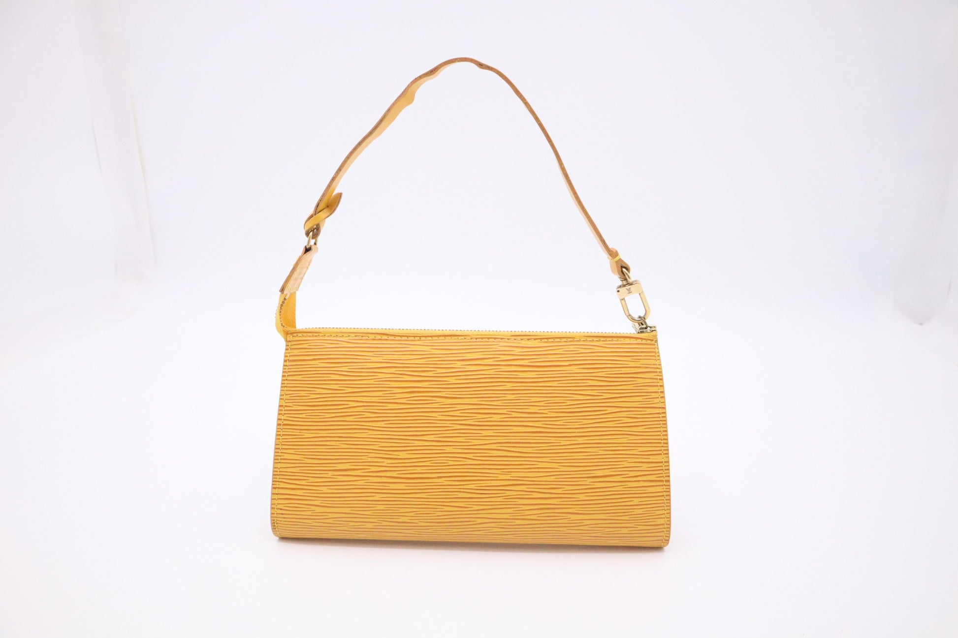 Louis Vuitton Pochette Accessoires Epi Leather Yellow Clutch Bag