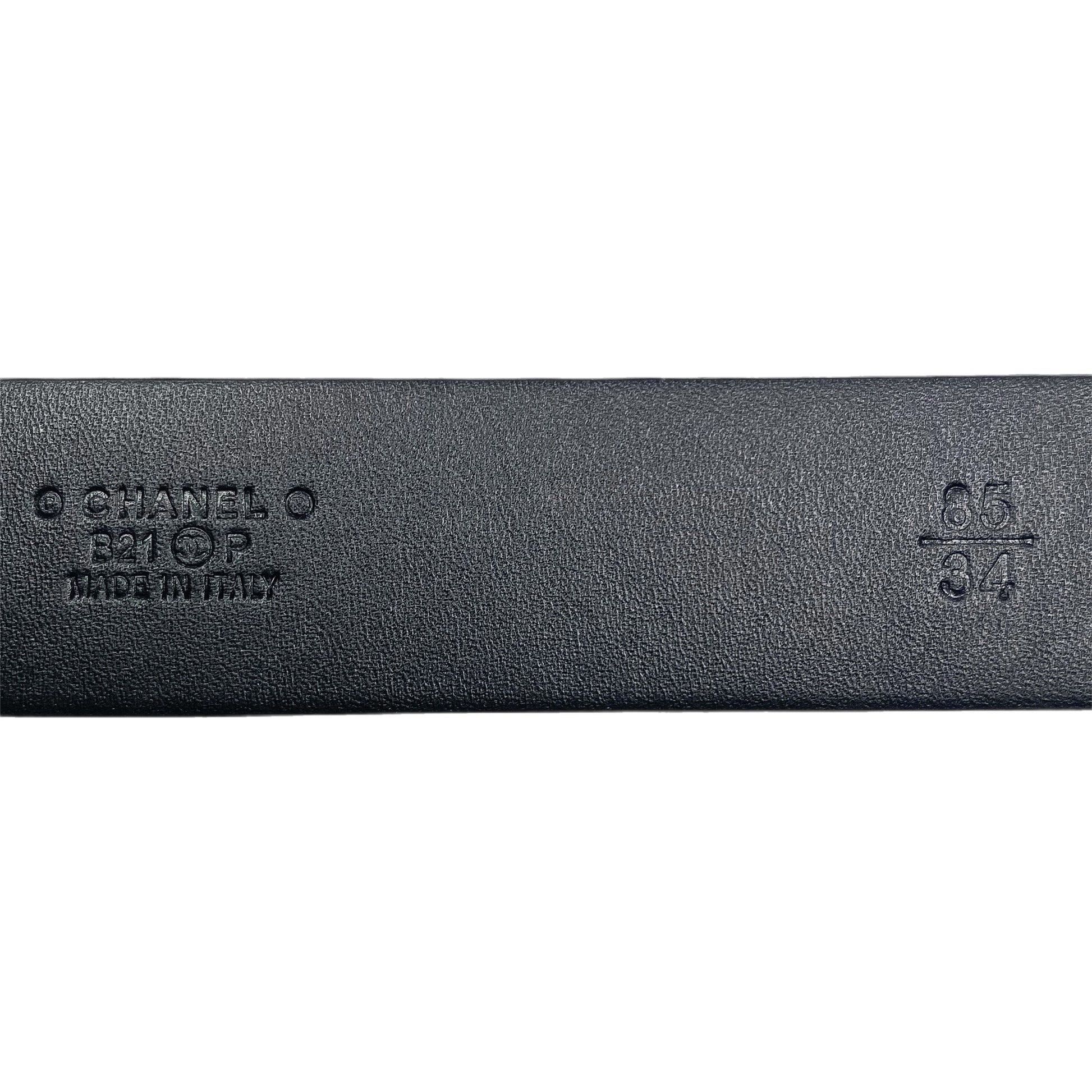 Chanel Black Quilted CC Buckle Belt