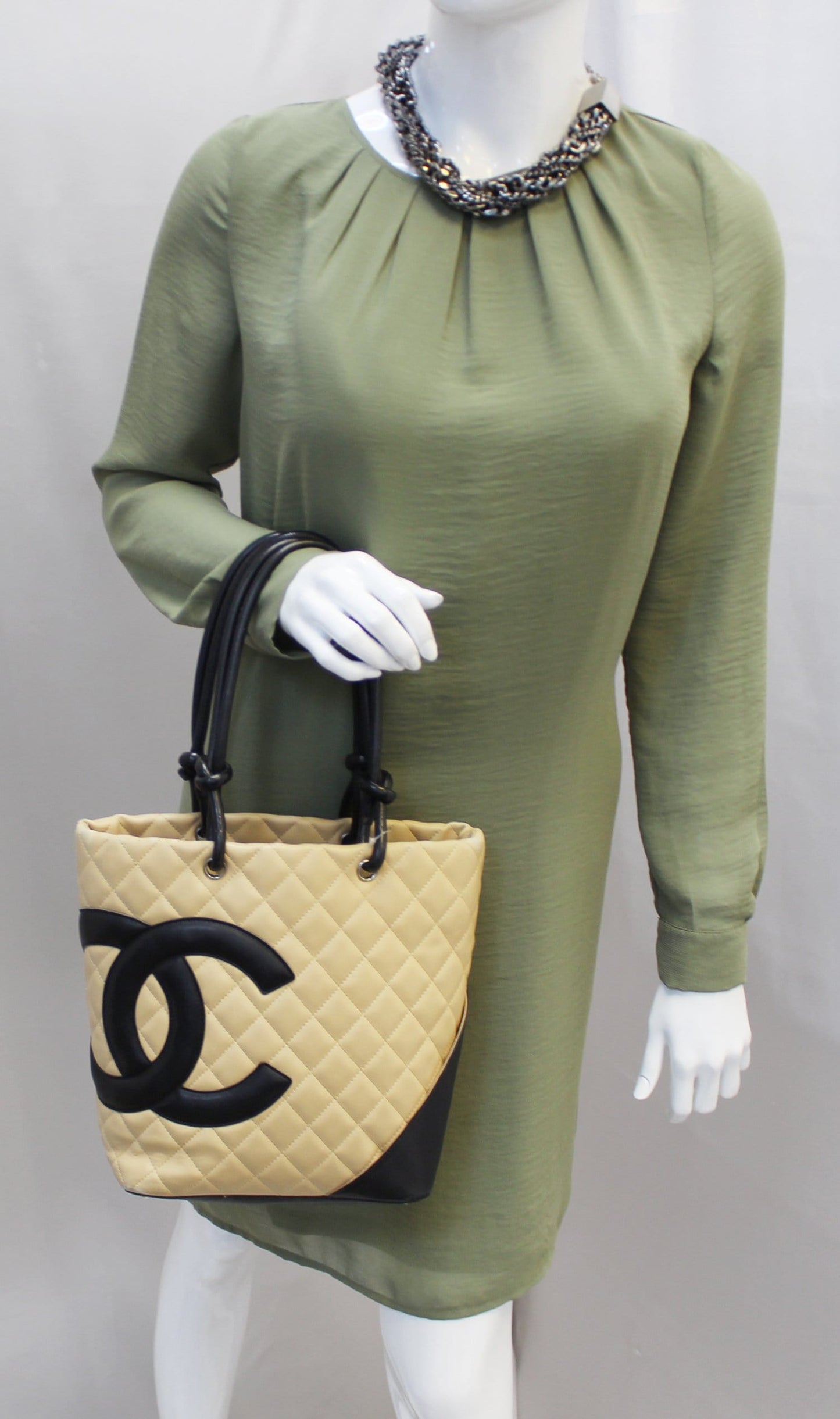 Chanel Cambon Ligne Quilted - Last Black Beige Travel Bag