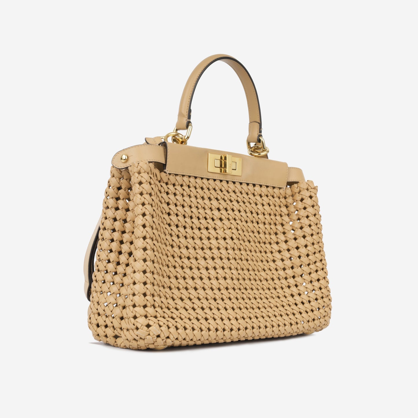 Fendi Peekaboo Tote Bag Medium Woven Calfskin Ghw