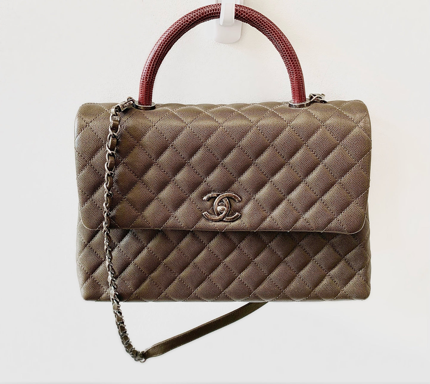 Chanel COCO CAVIAR QUILTED LIZARD HANDLE Handbag