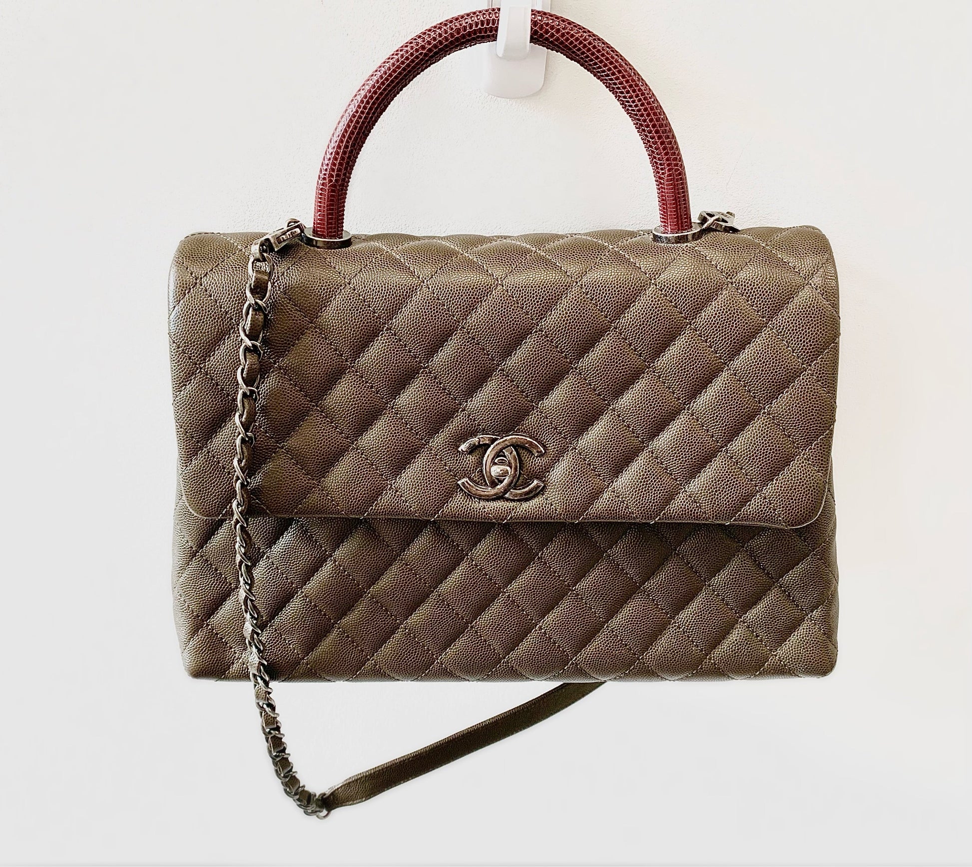Chanel COCO CAVIAR QUILTED LIZARD HANDLE Handbag