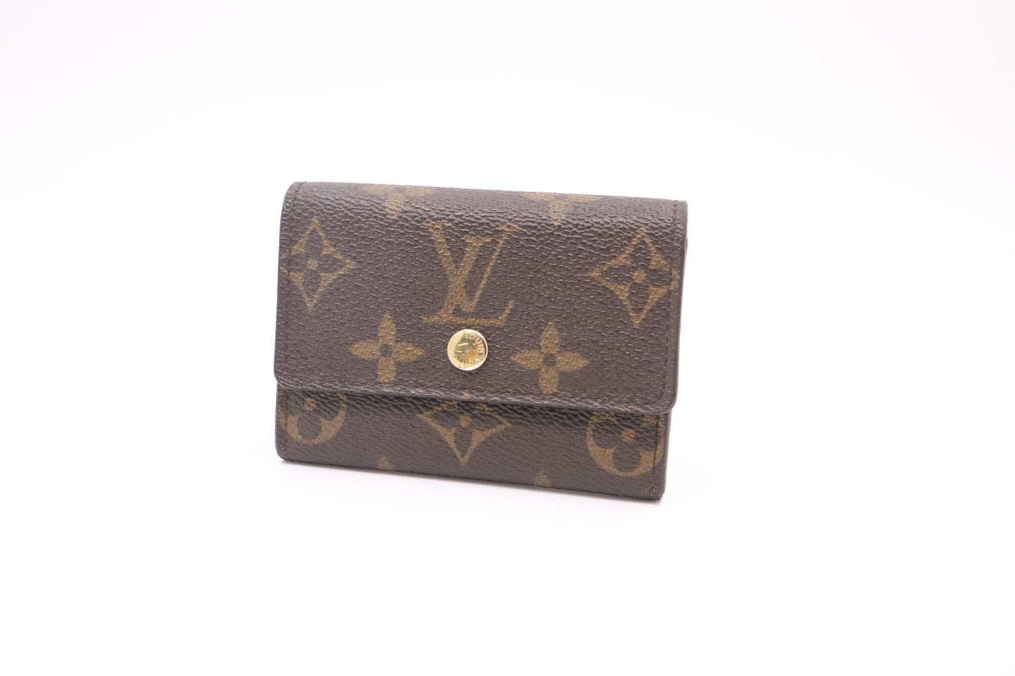 Louis Vuitton Porte Monnaie Plat Coin Purse Monogram Canvas Wallet Case
