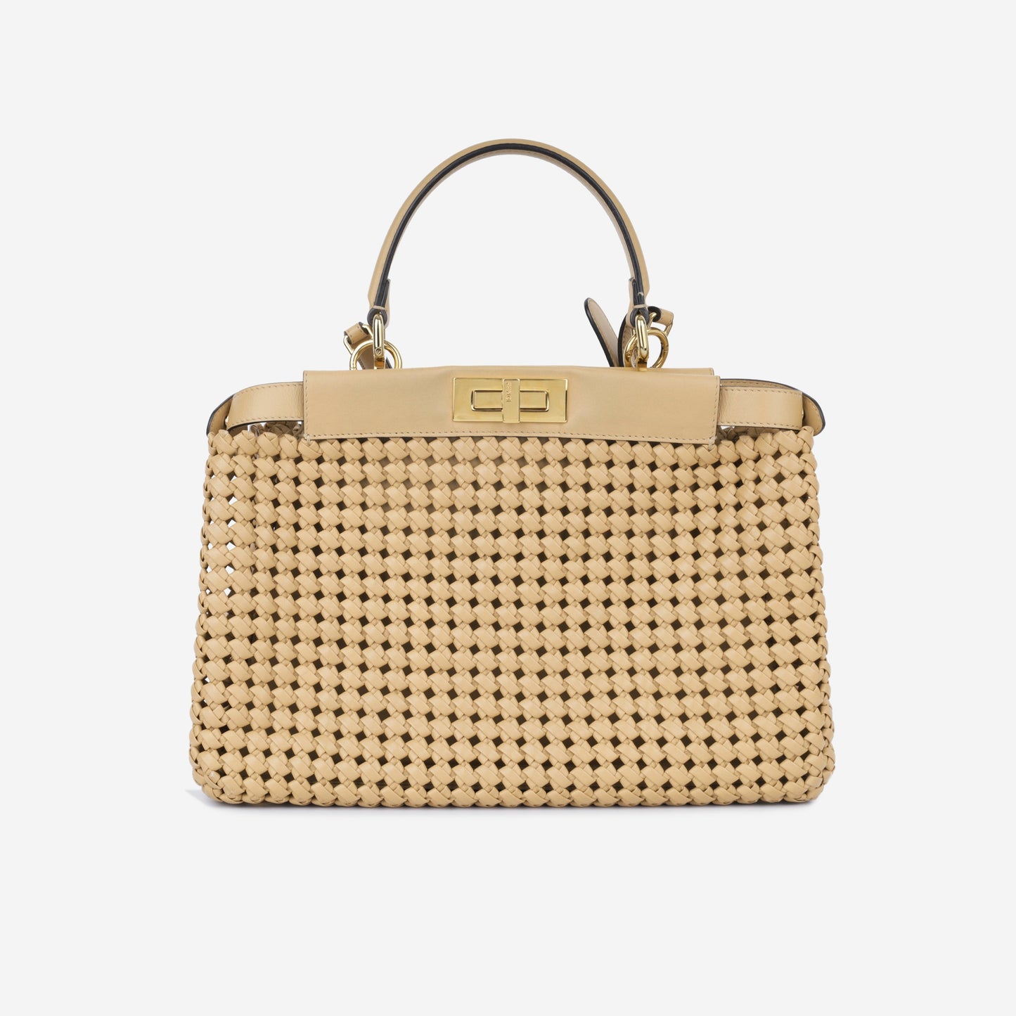 Fendi Peekaboo Tote Bag Medium Woven Calfskin Ghw