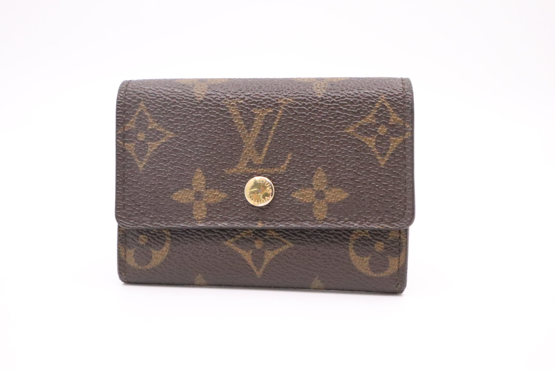 Louis Vuitton Porte Monnaie Plat Coin Purse Monogram Canvas Wallet Case